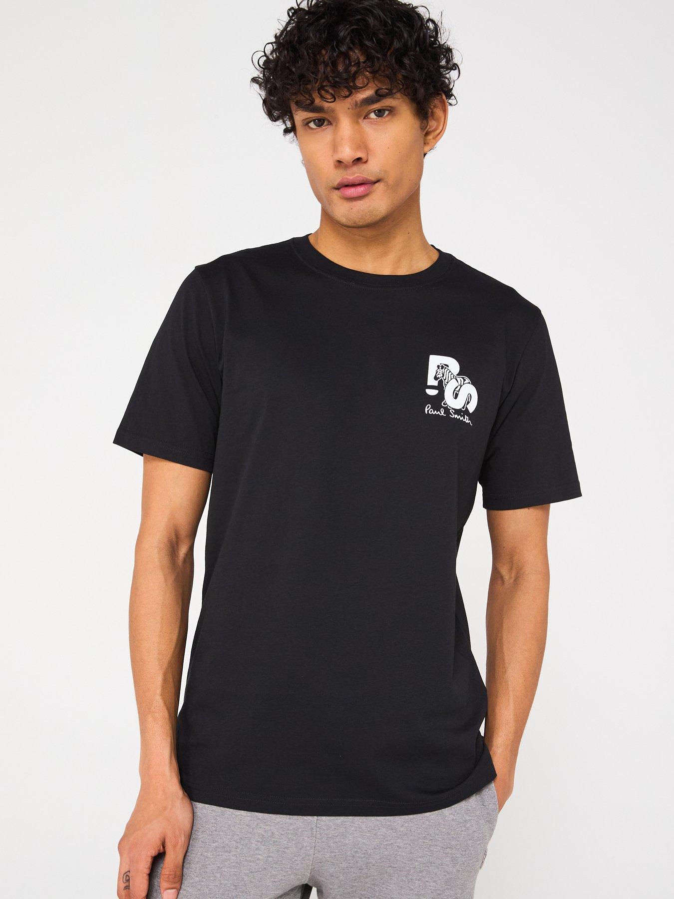 undefined Regular Fit Short Sleeve Zebra Logo T-Shirt - Black