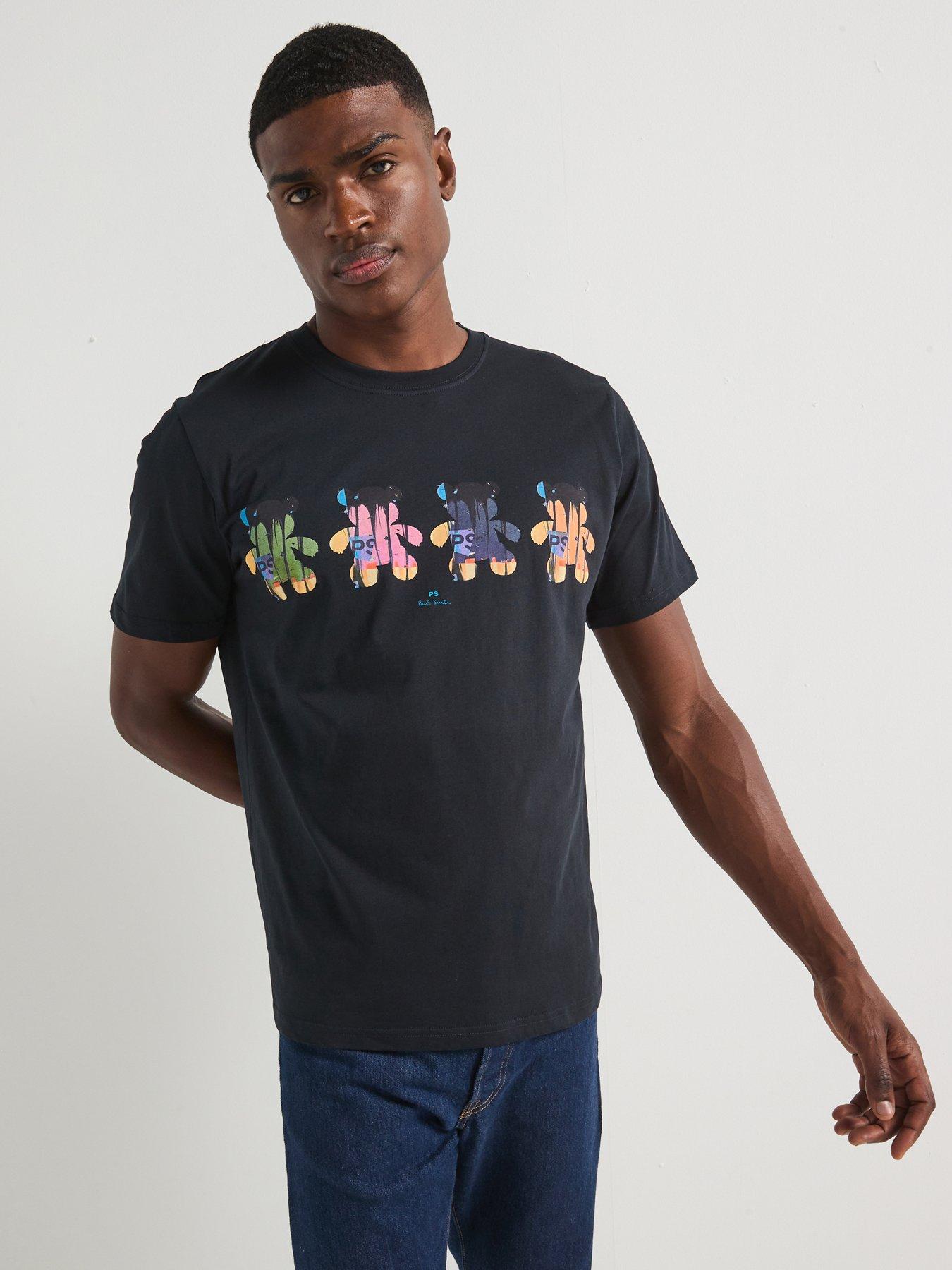 undefined Regular Fit Short Sleeve Teddy Logo T-Shirt - Blue