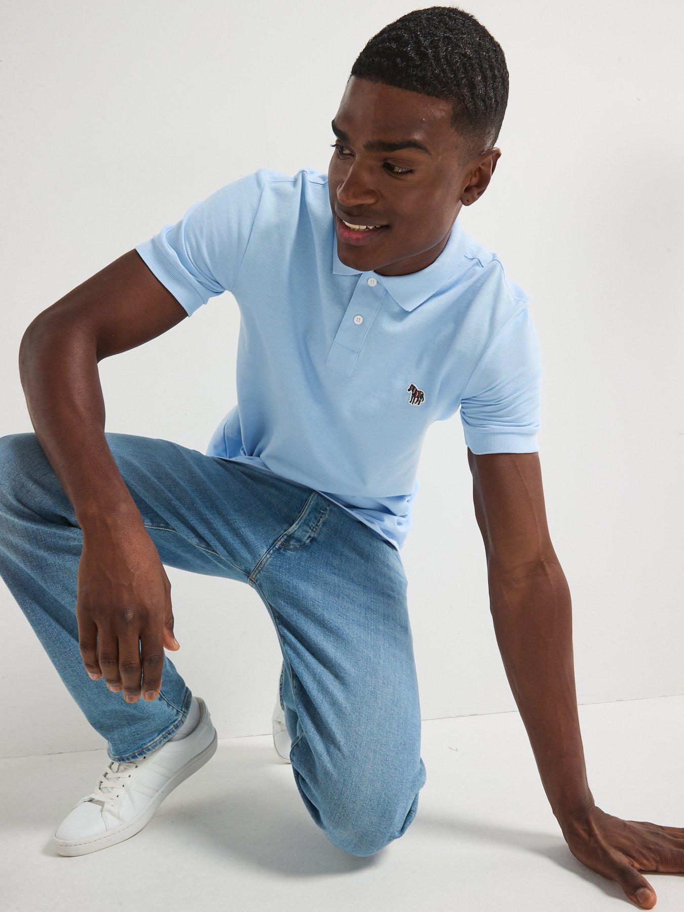 PS PAUL SMITH Regular Fit Short Sleeve Zebra Logo Polo Shirt - Blue