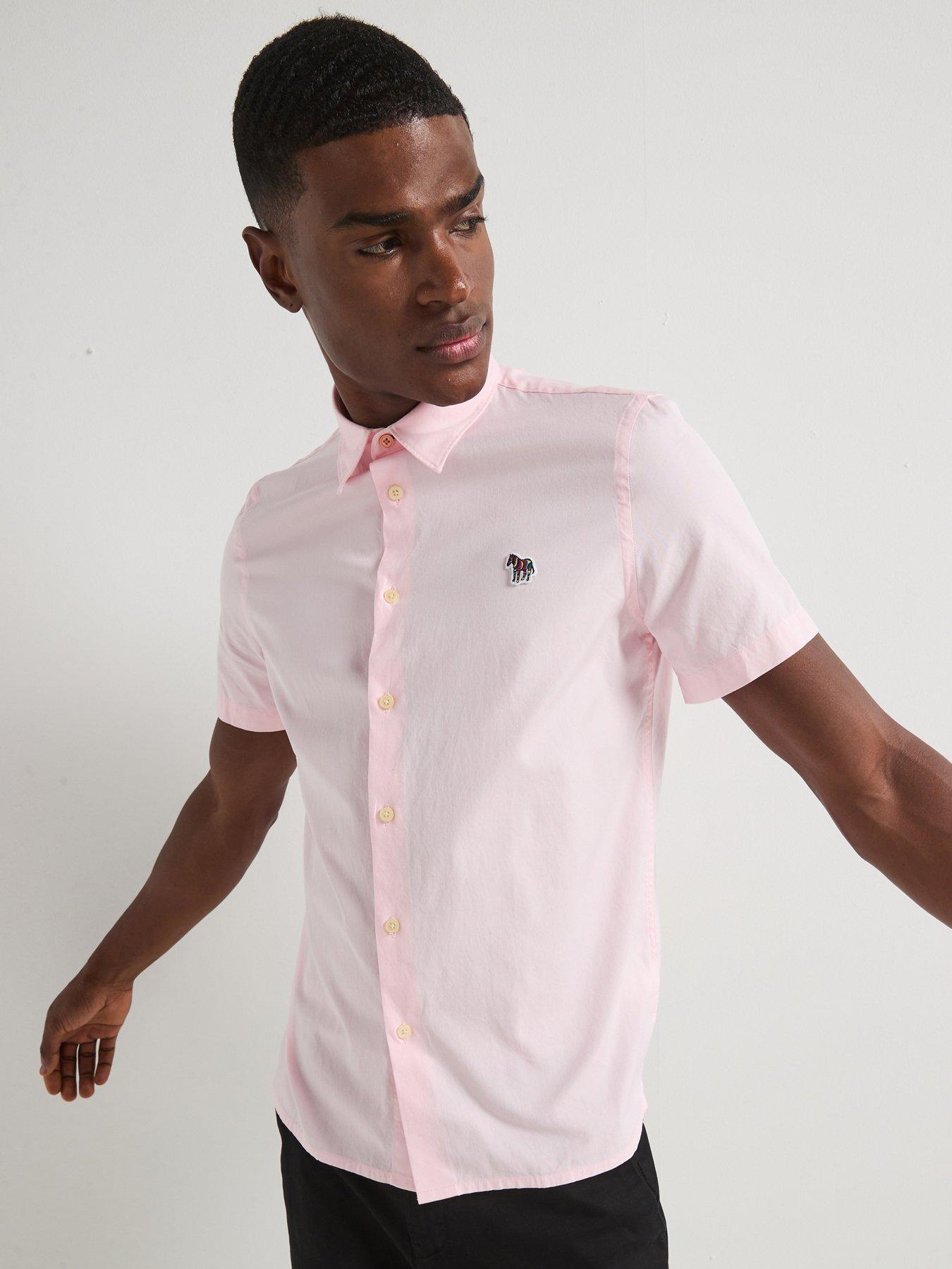 undefined Short Sleeve Casual Fit Zebra Logo Shirt - Pink