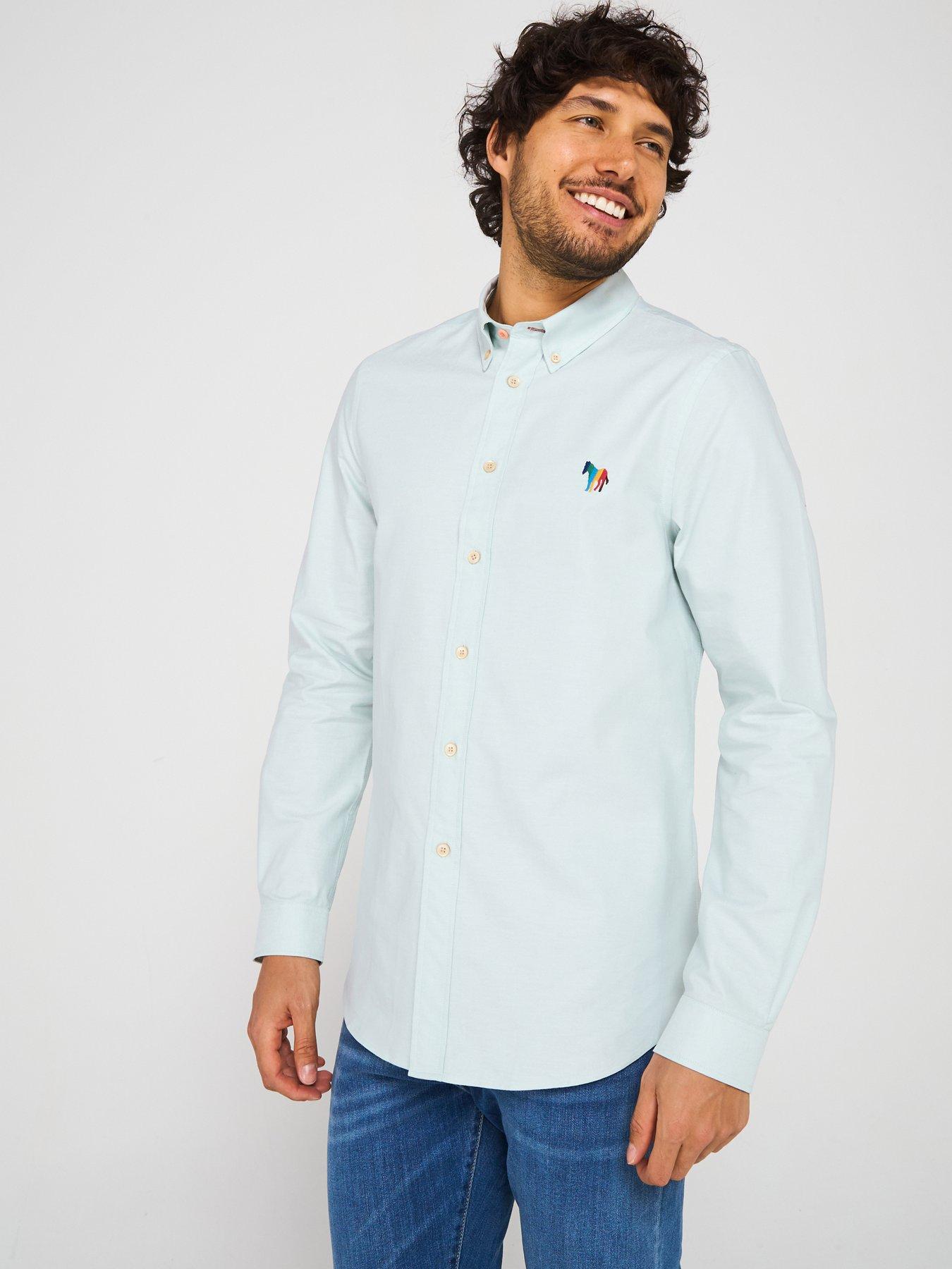 undefined Long Sleeve Tailored Fit Zebra Badge Logo Shirt - Green