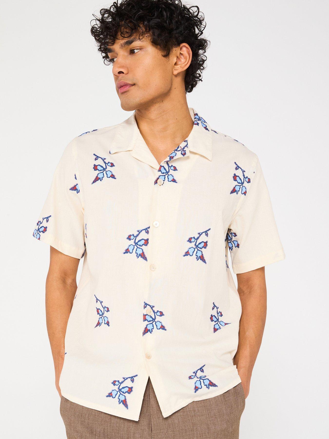 undefined Short Sleeve Casual Fit Shirt - White