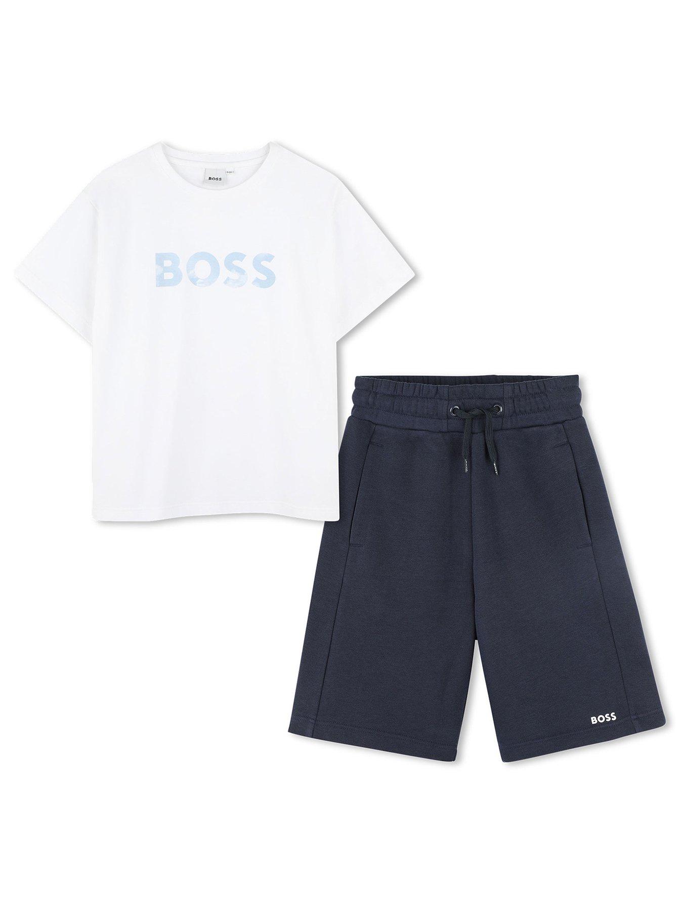 undefined Boys Logo T-shirt And Shorts Set - Navy/white
