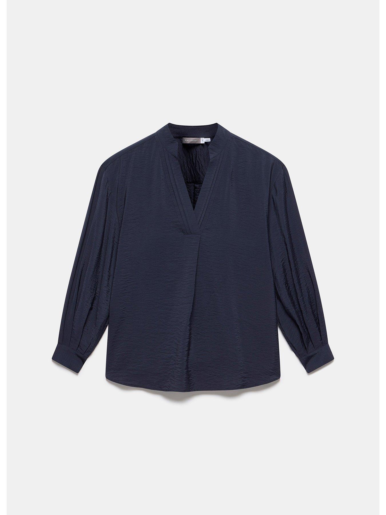 ANT-Q2656 NAVY SEQUIN POCKET BLOUSE