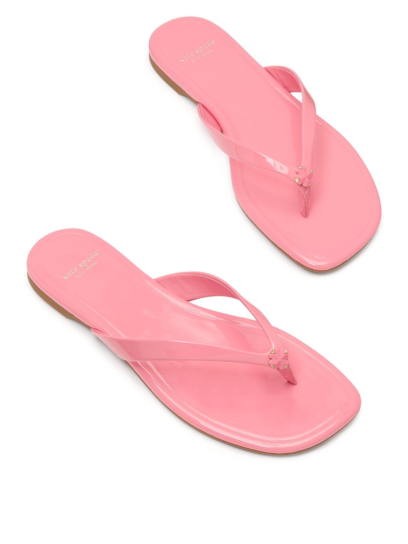 undefined Flower Flip Flop Sandals - Bright Pink