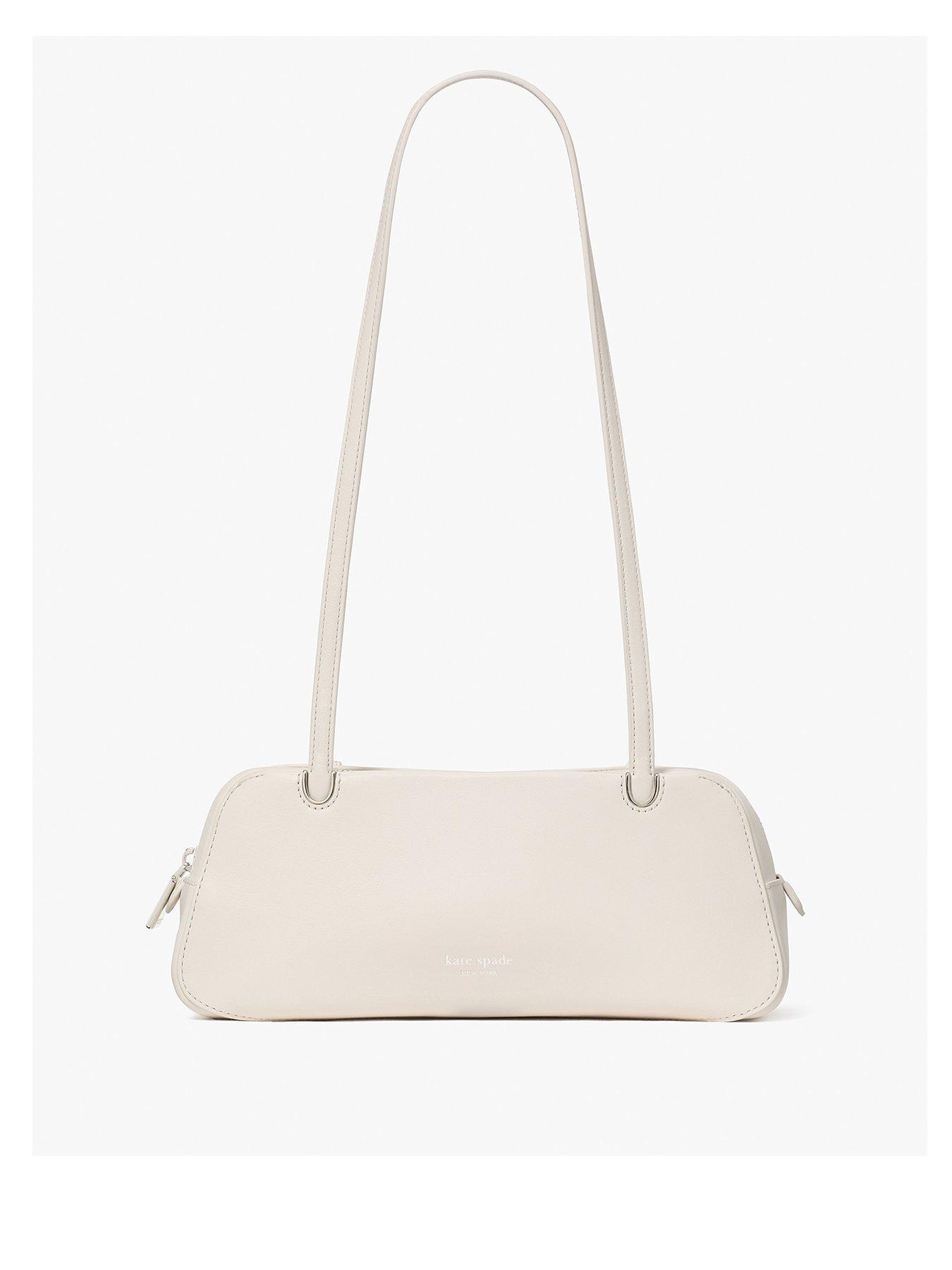 undefined Grace Fine Grain Leather East-West Shoulder Bag - Cream