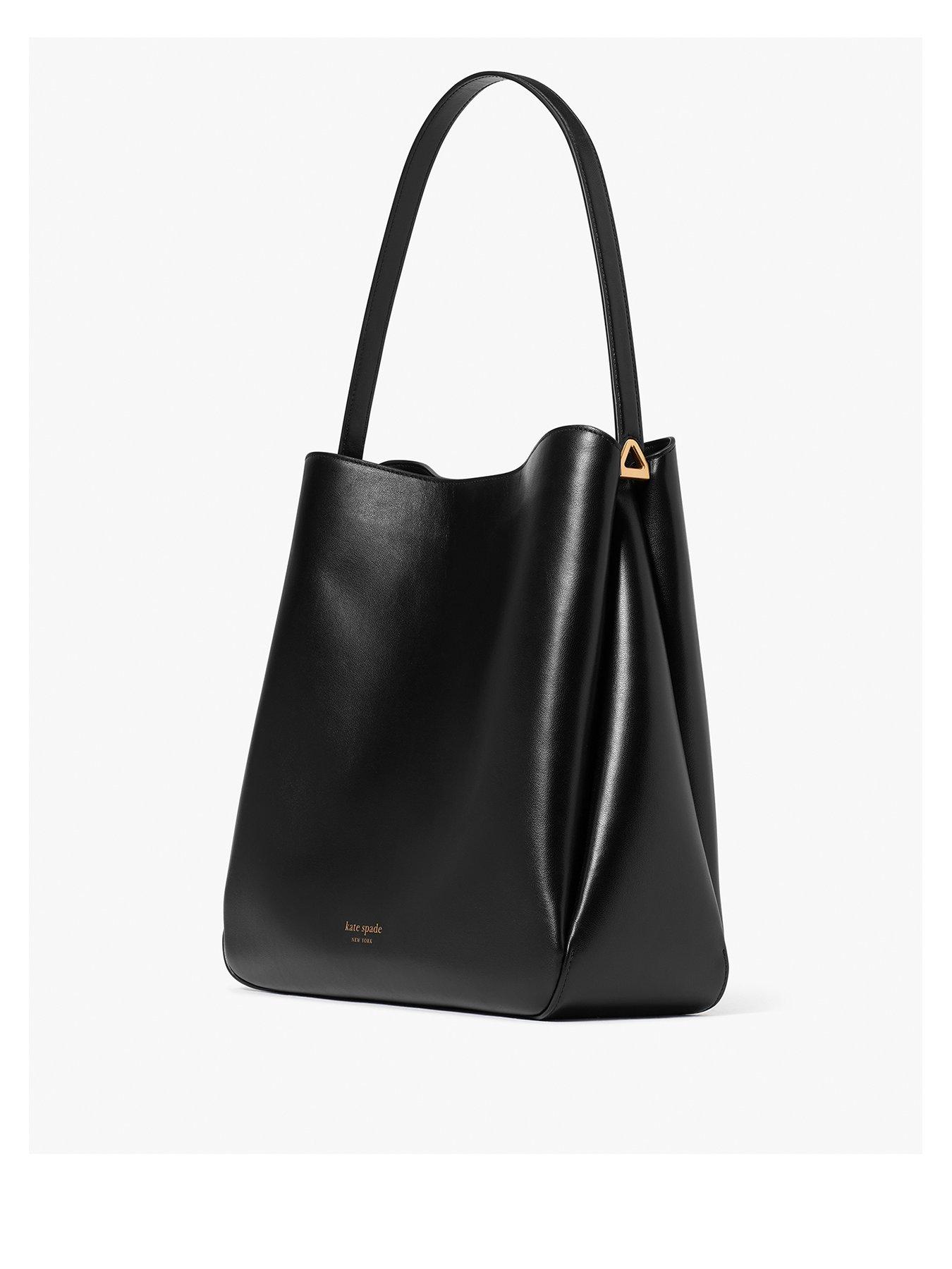 undefined Grace Fine Grain Leather Large Hobo Bag - Black