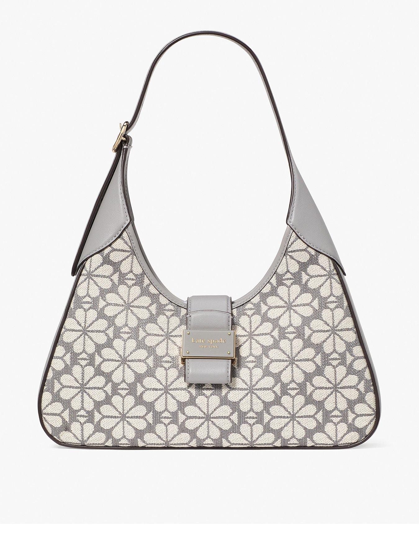 Kate Spade New York Flower Jacquard Nouveau Small Shoulder Bag - Light Grey