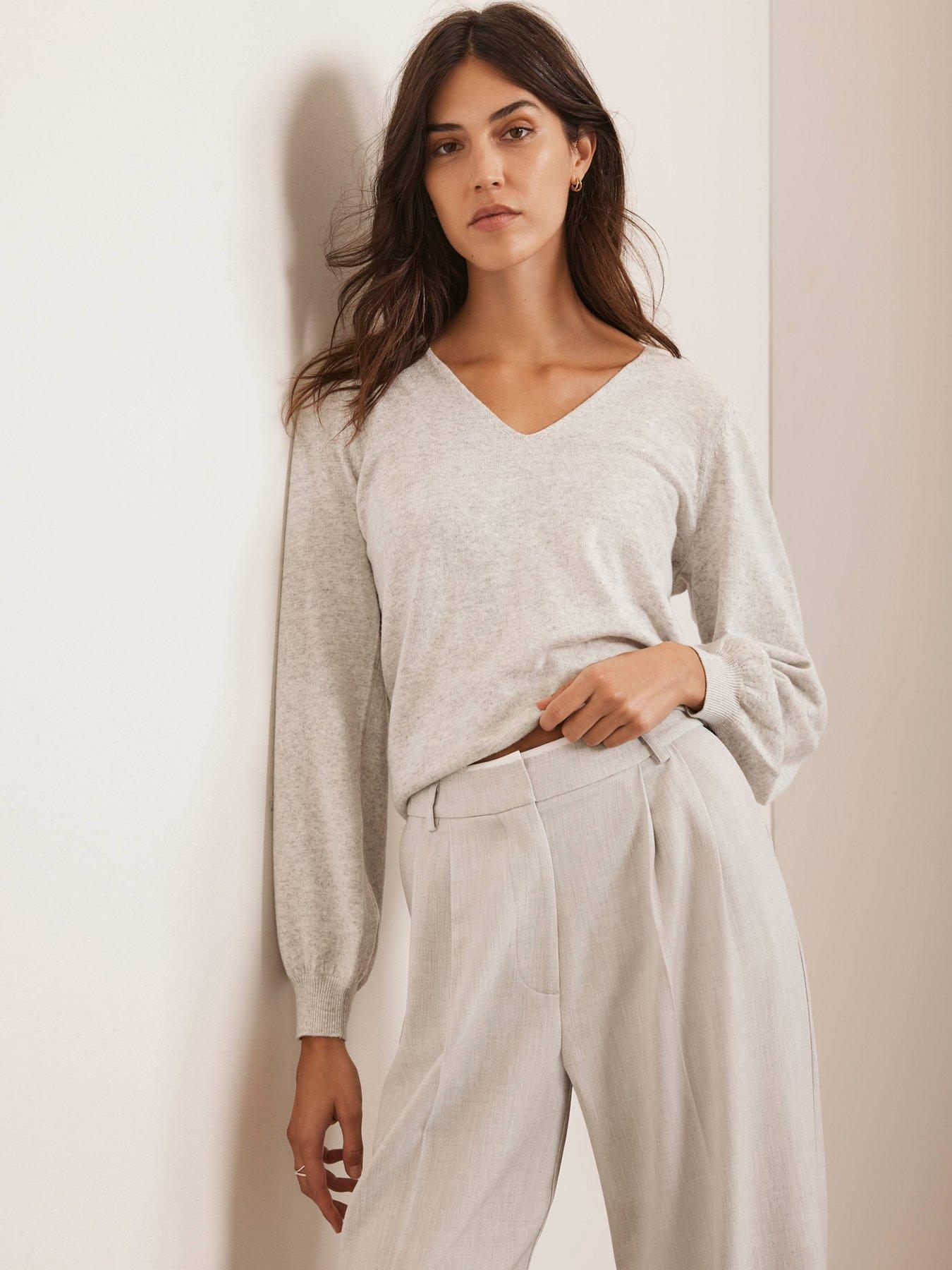 Image of Mint Velvet V Neck Jumper - Grey