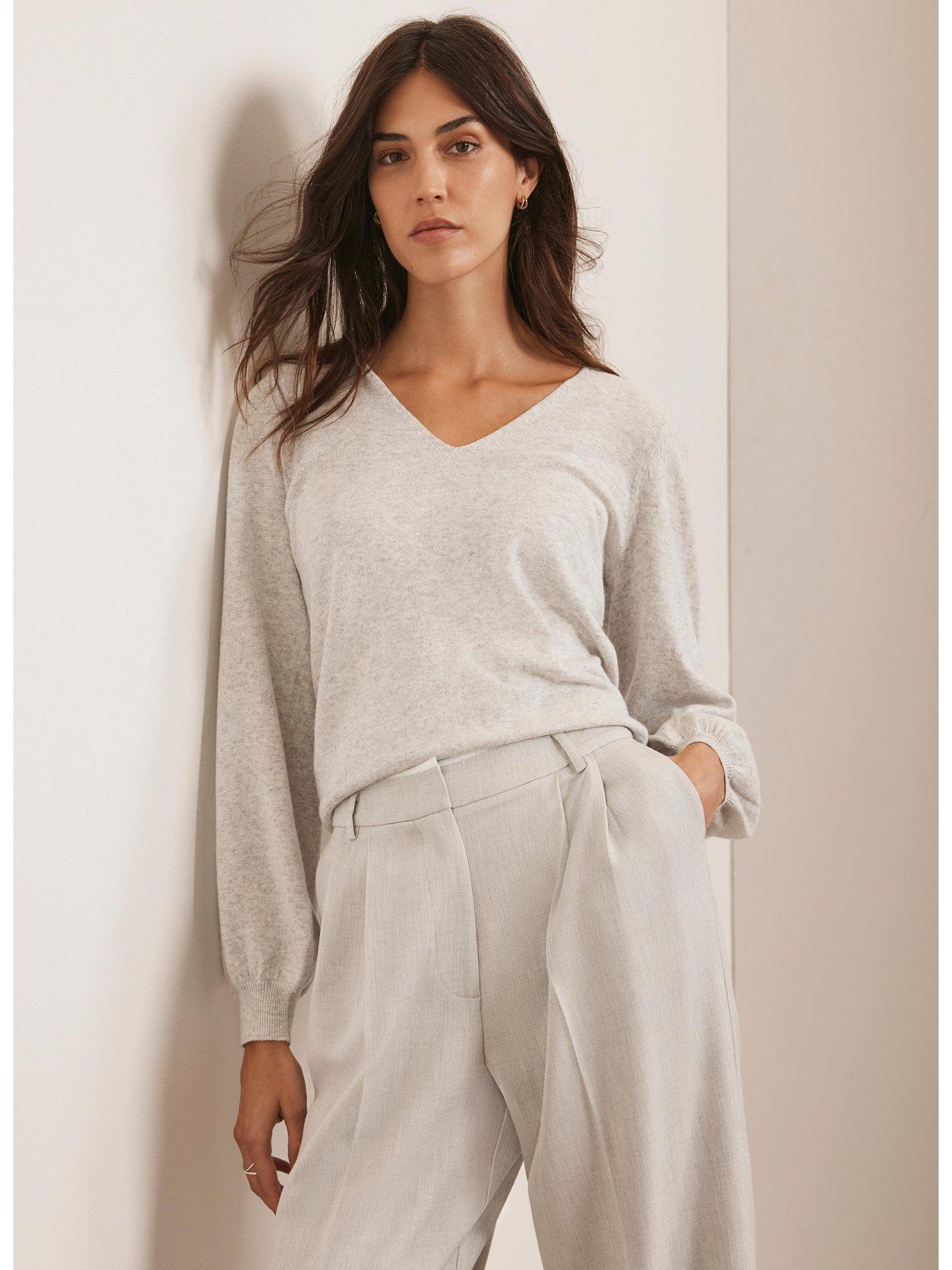 Image 2 of 6 of Mint Velvet V Neck Jumper - Grey
