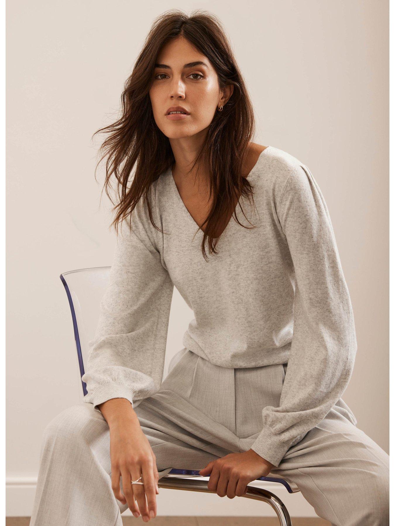 Image 5 of 6 of Mint Velvet V Neck Jumper - Grey
