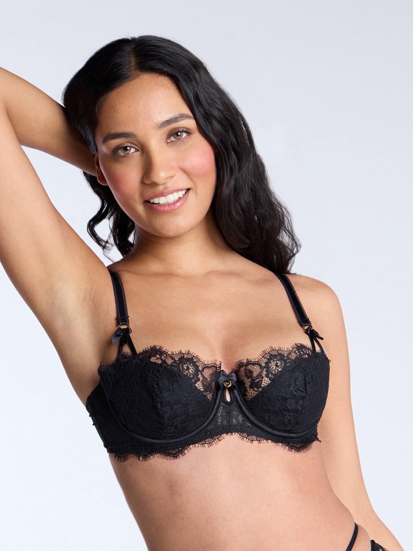 undefined Floretta Lace Padded Balconette Bra - Black