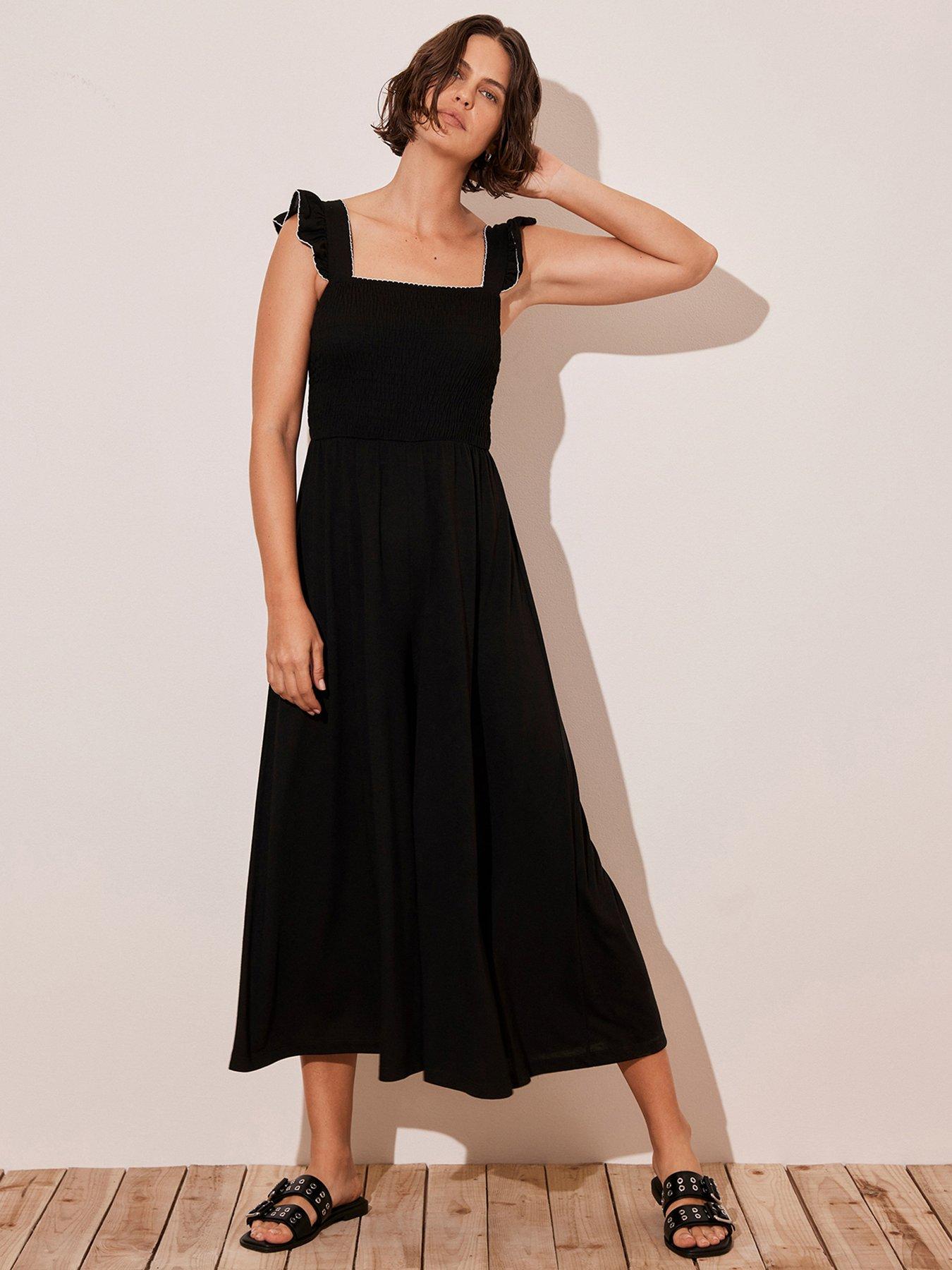 undefined Wide Leg Jersey Jumpsuit