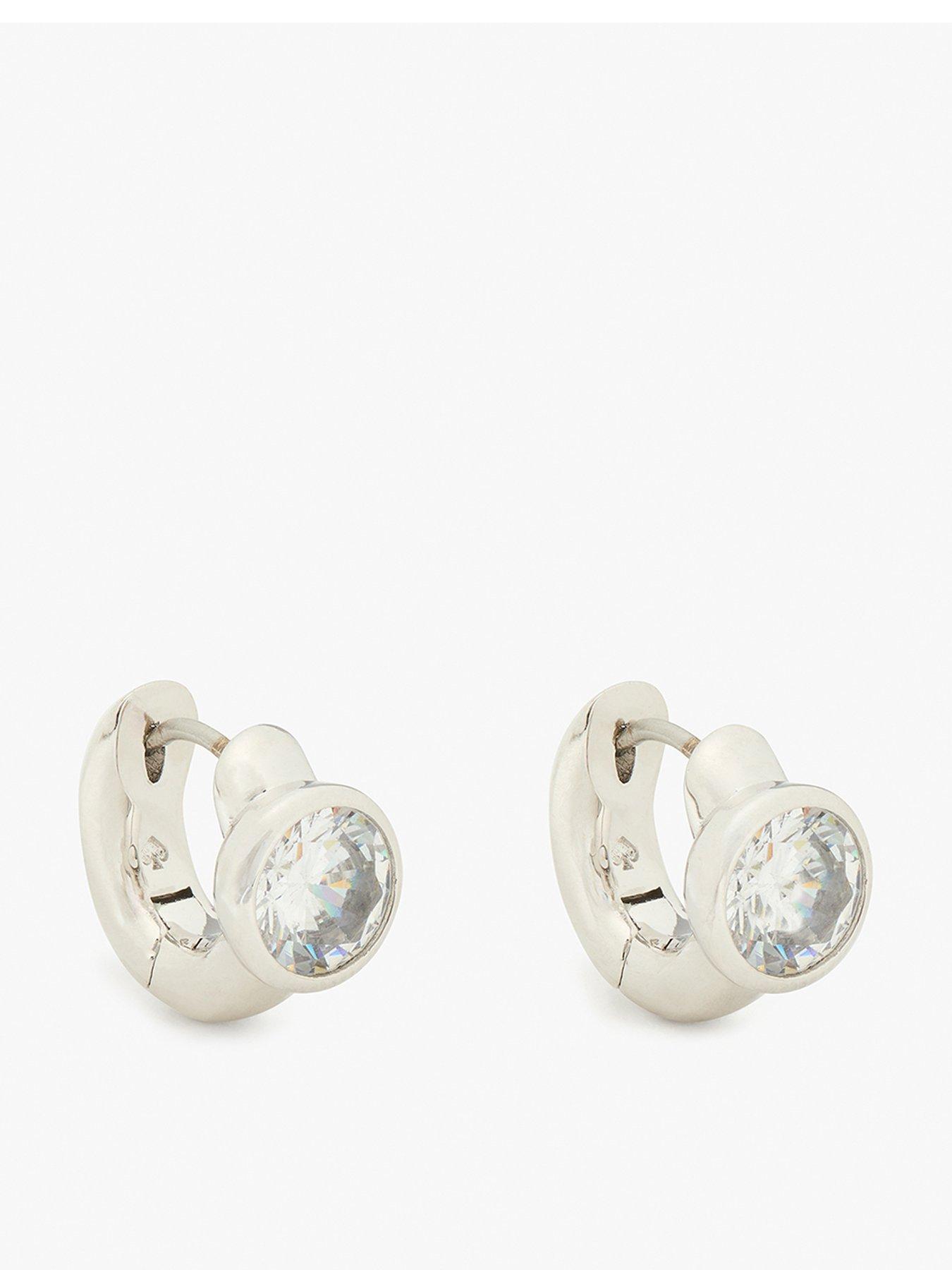 undefined Keep Sparkling Huggie Earrings - Silver
