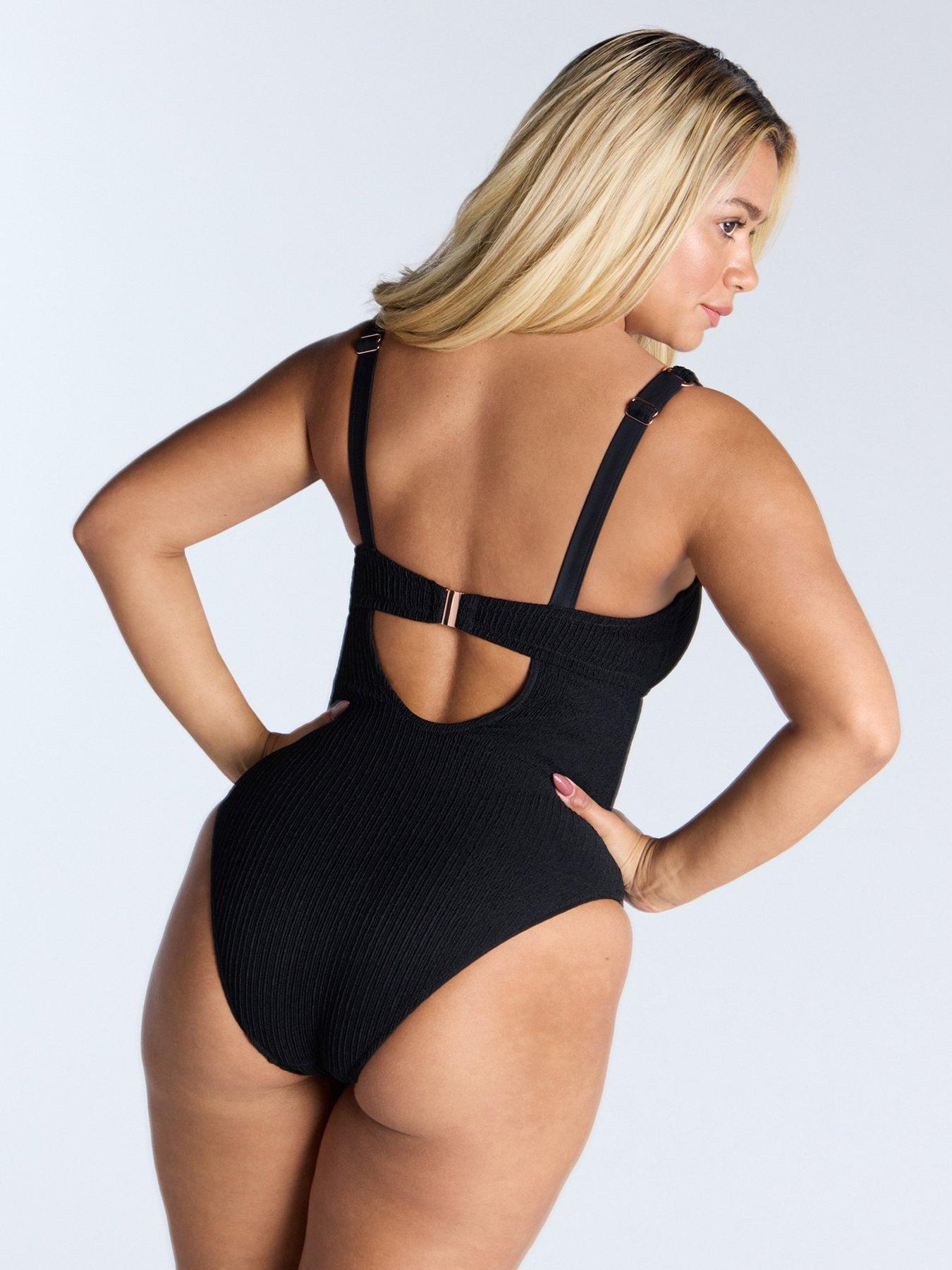Image 2 of 6 of Boux Avenue Amalfi Texture Swimsuit - Black