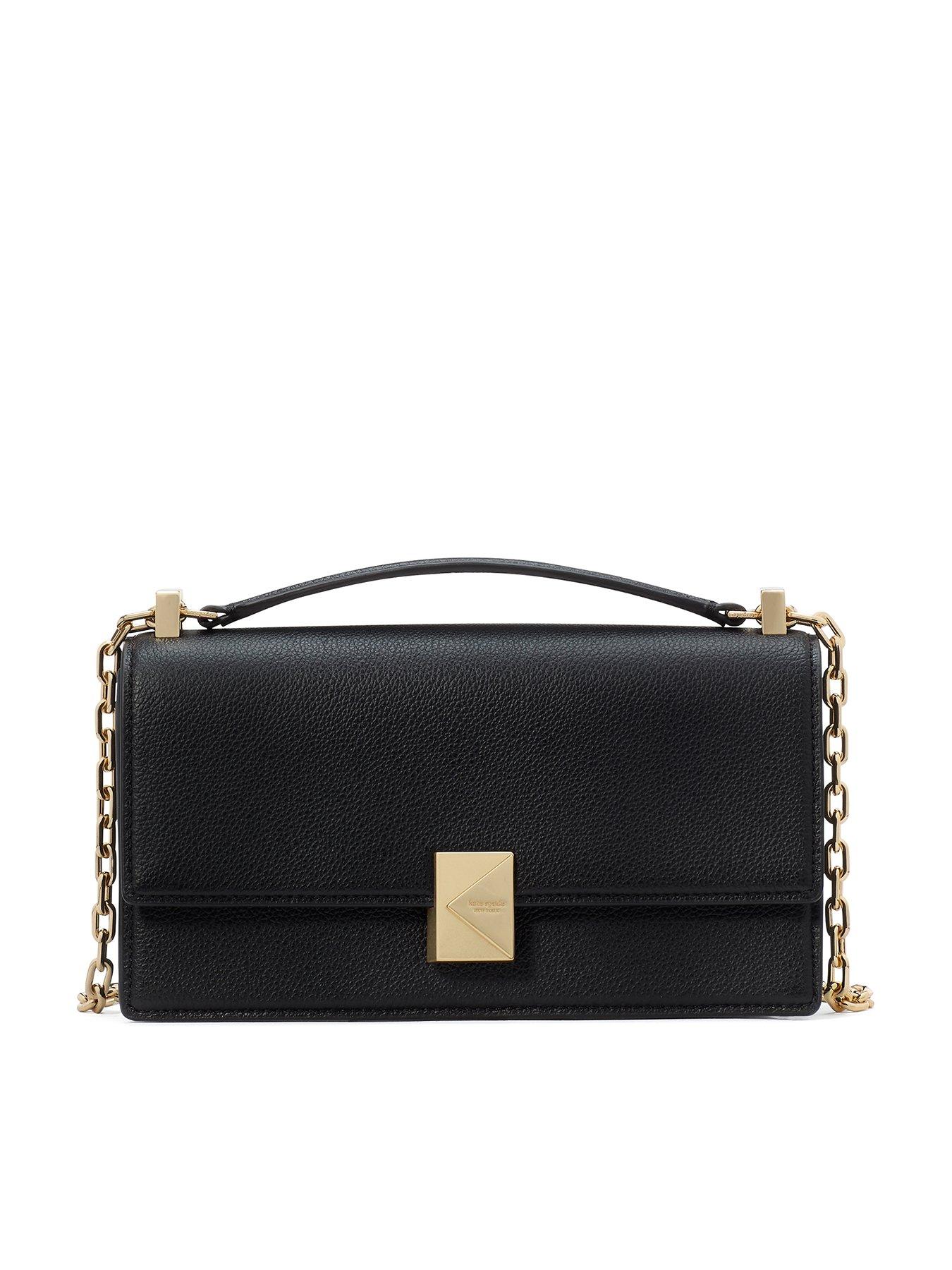 undefined Deco Pebbled Leather Mini Flap Chain Crossbody Bag - Black