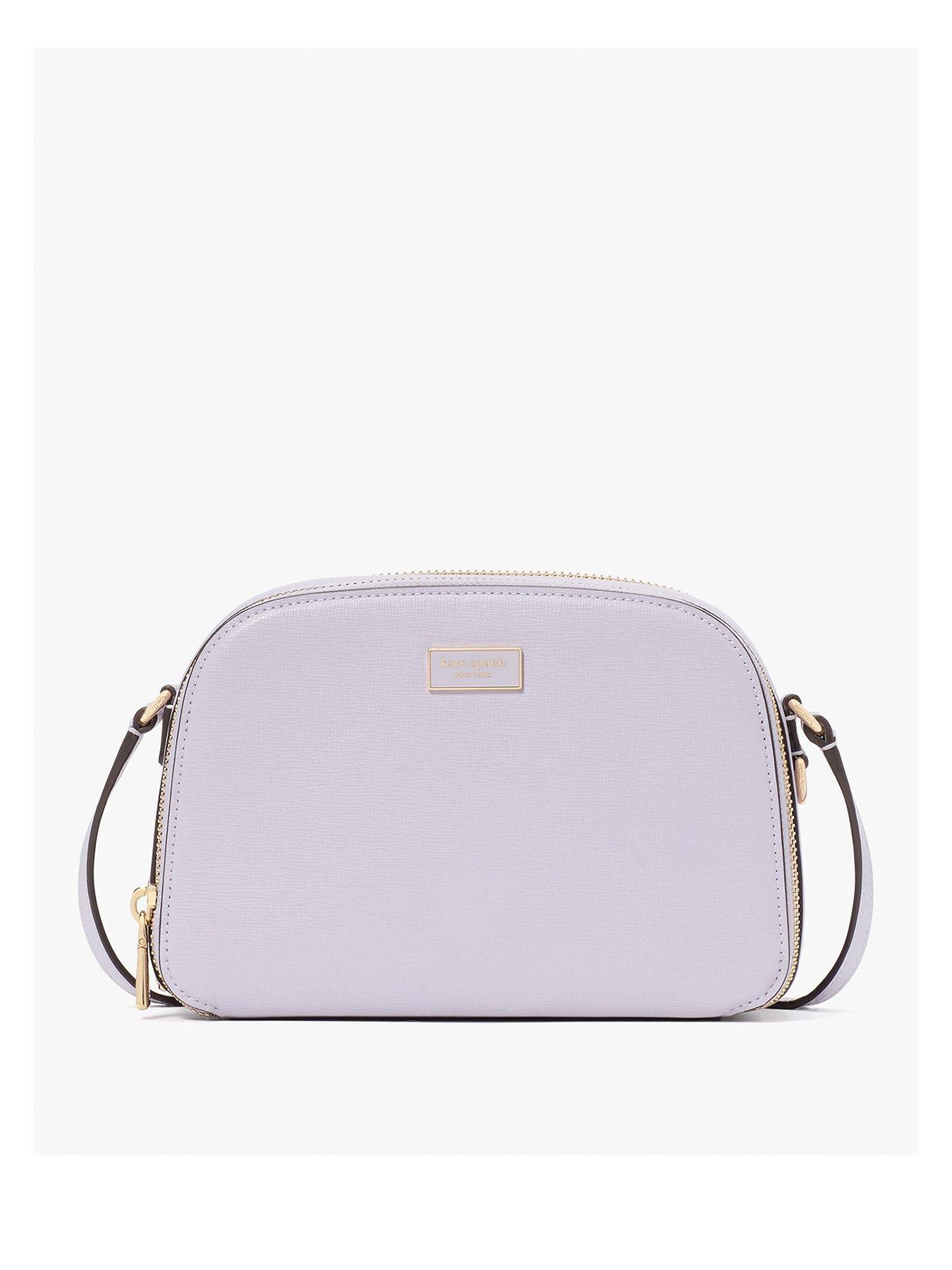 undefined Serena Saffiano Leather Double Zip Dome Crossbody Bag - Light Purple