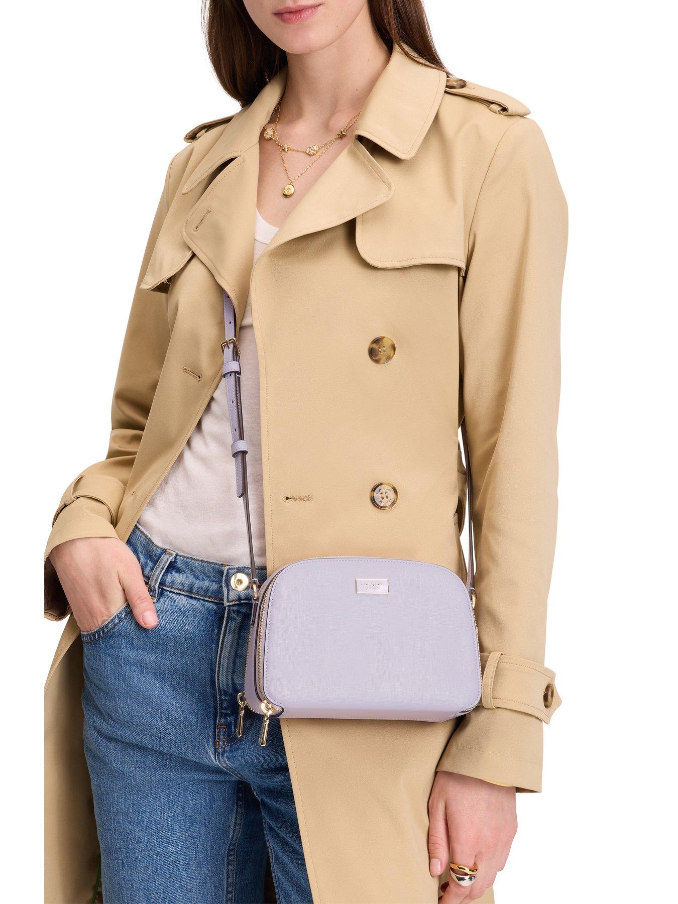 Image 2 of 5 of Kate Spade New York Serena Saffiano Leather Double Zip Dome Crossbody Bag - Light Purple