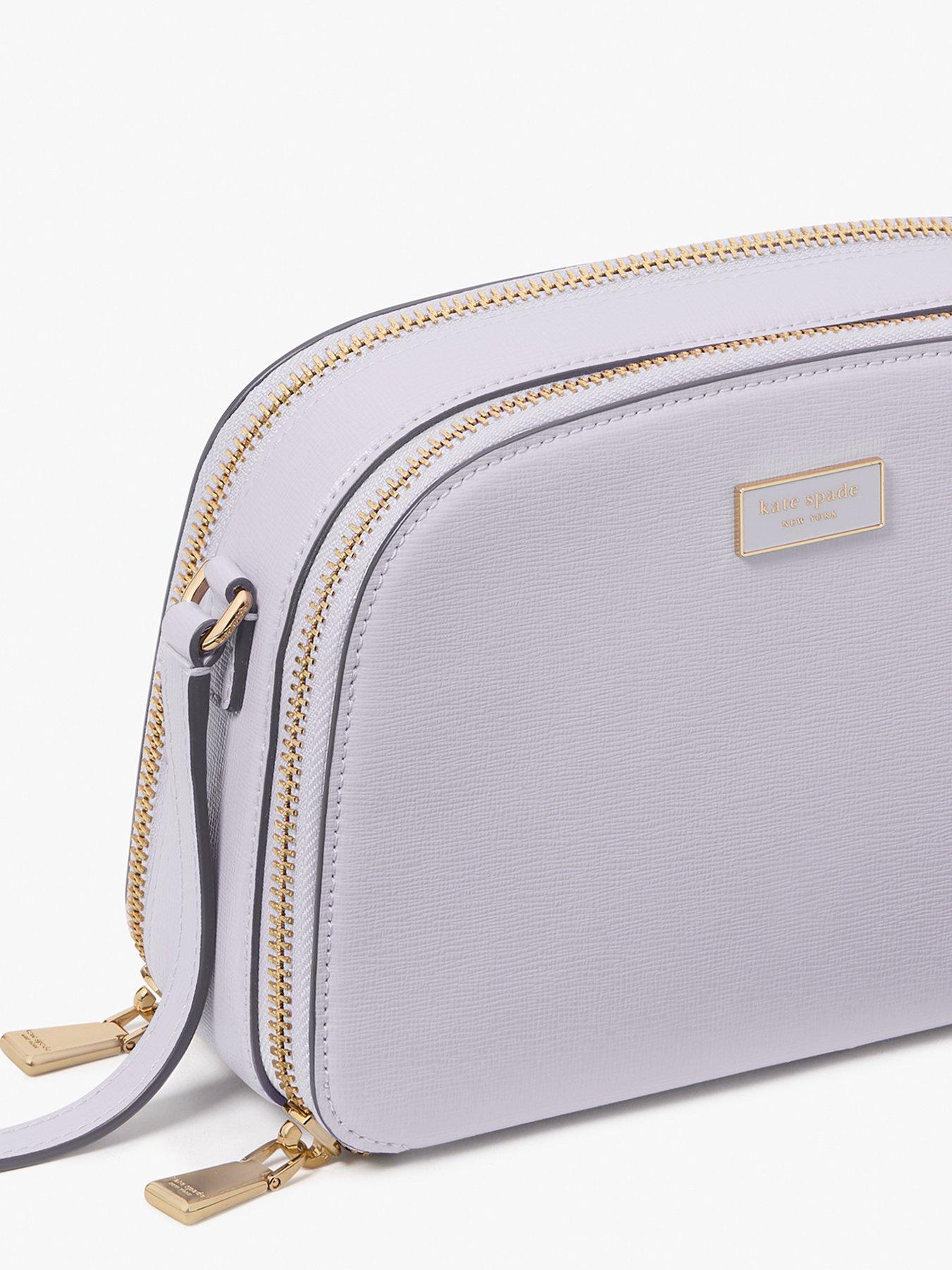 Image 5 of 5 of Kate Spade New York Serena Saffiano Leather Double Zip Dome Crossbody Bag - Light Purple