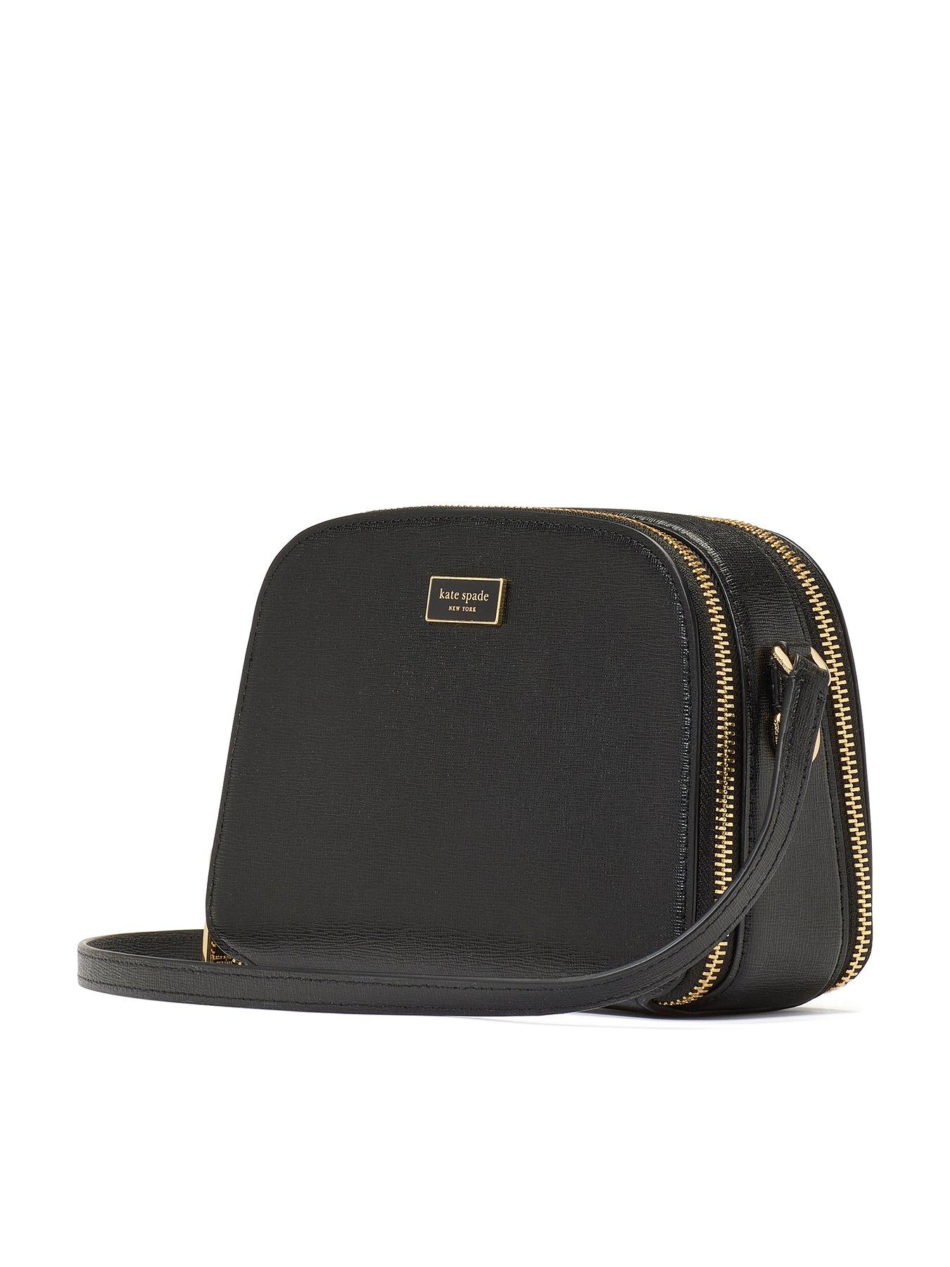 Image 3 of 4 of Kate Spade New York Serena Saffiano Leather Double Zip Dome Crossbody Bag - Black
