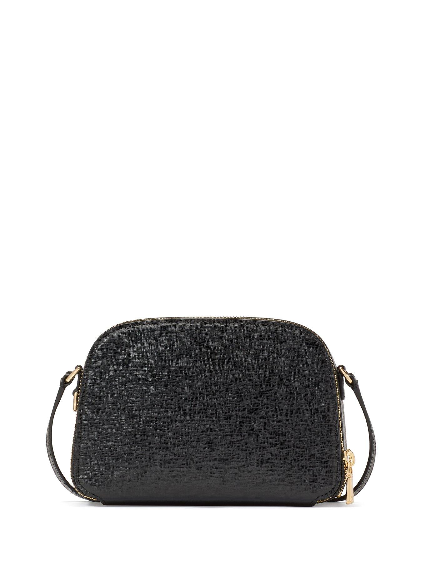 Image 4 of 4 of Kate Spade New York Serena Saffiano Leather Double Zip Dome Crossbody Bag - Black