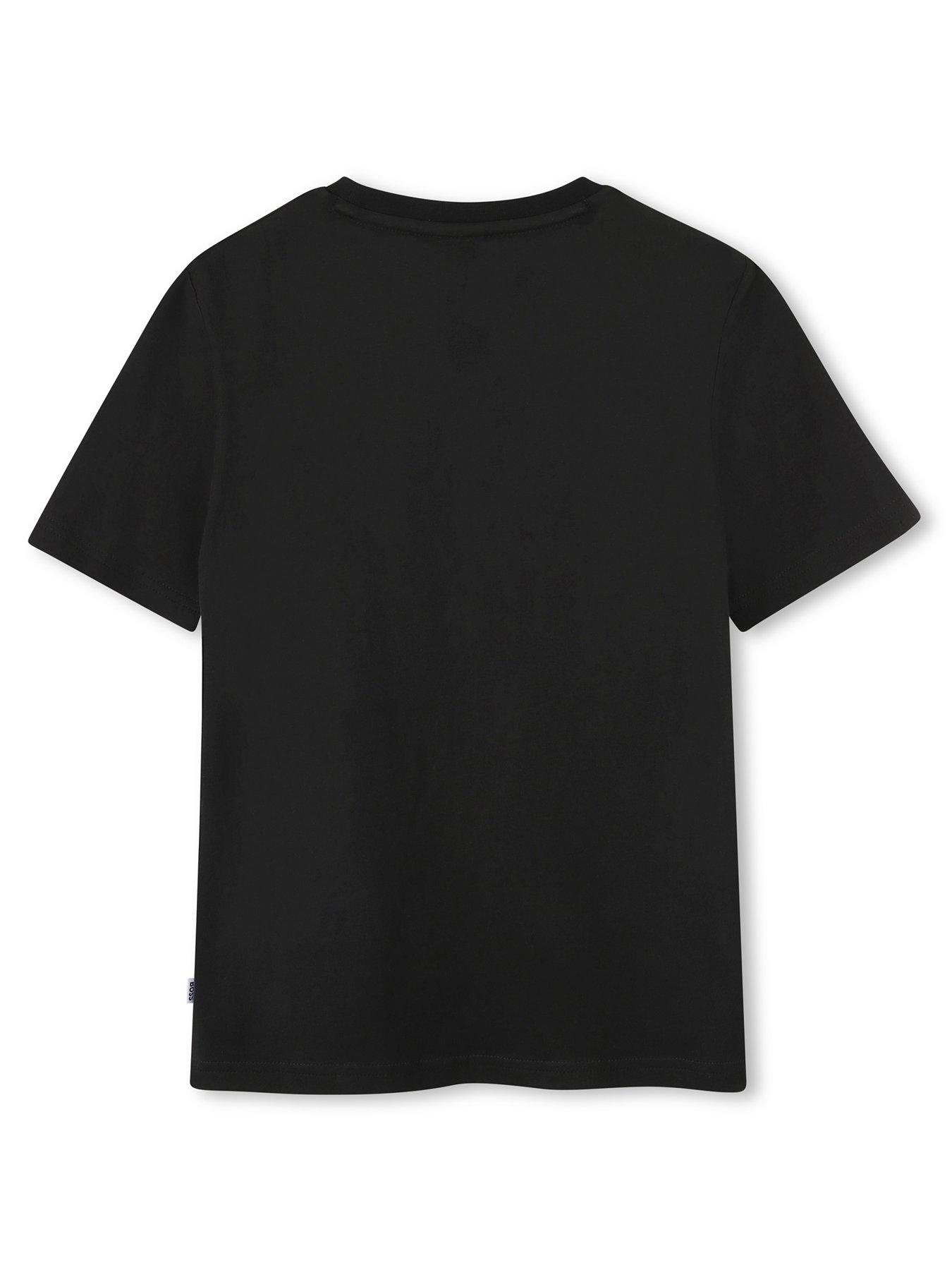 Image 2 of 2 of BOSS Boys Football T-Shirt - Black