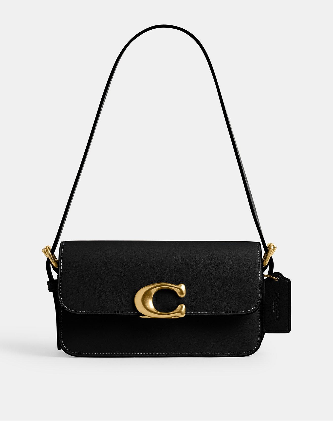undefined Refined Calf Leather Zoe Shoulder Bag - Black