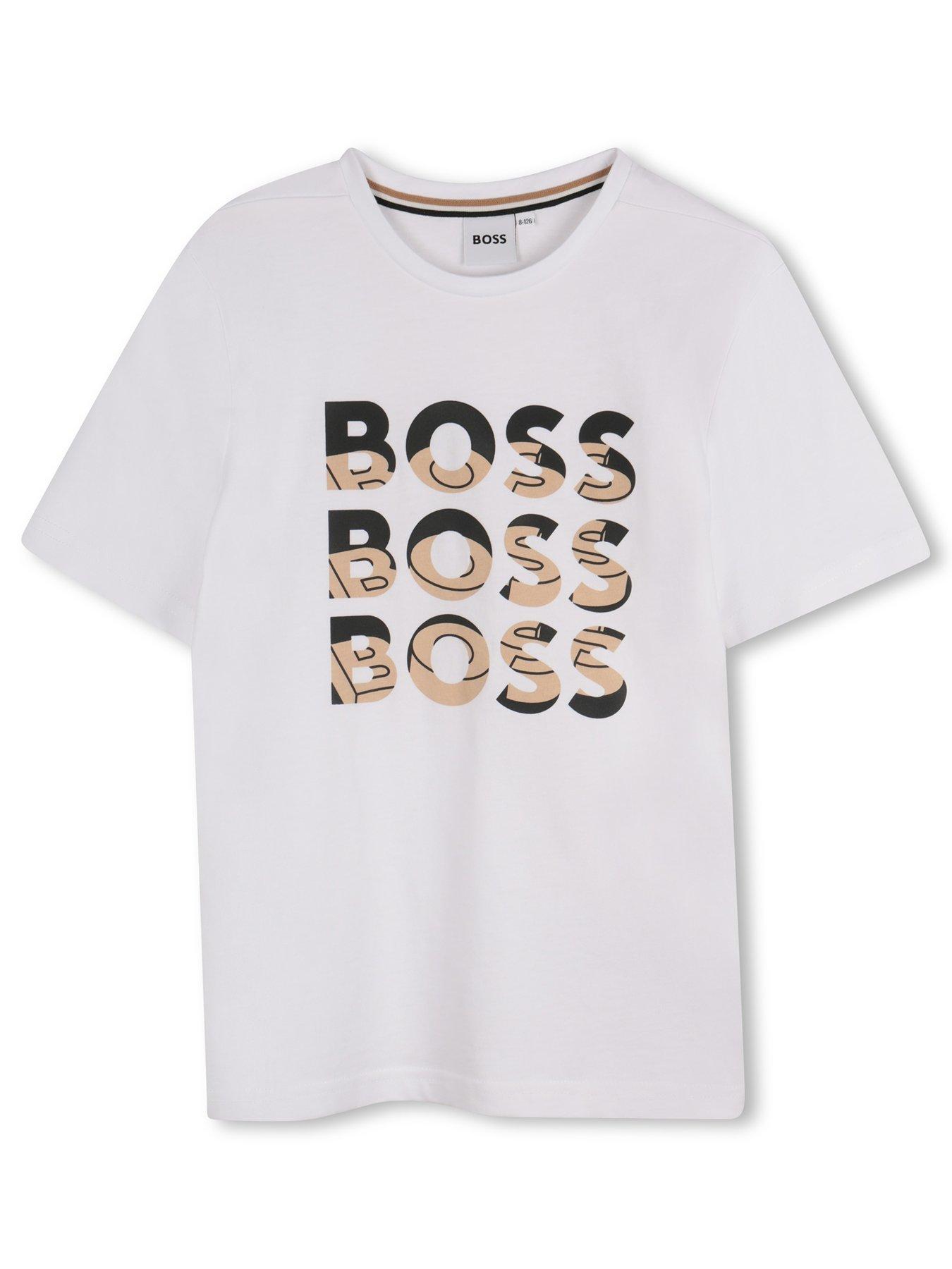 undefined Boys Multi Logo Short Sleeve T-Shirt - White