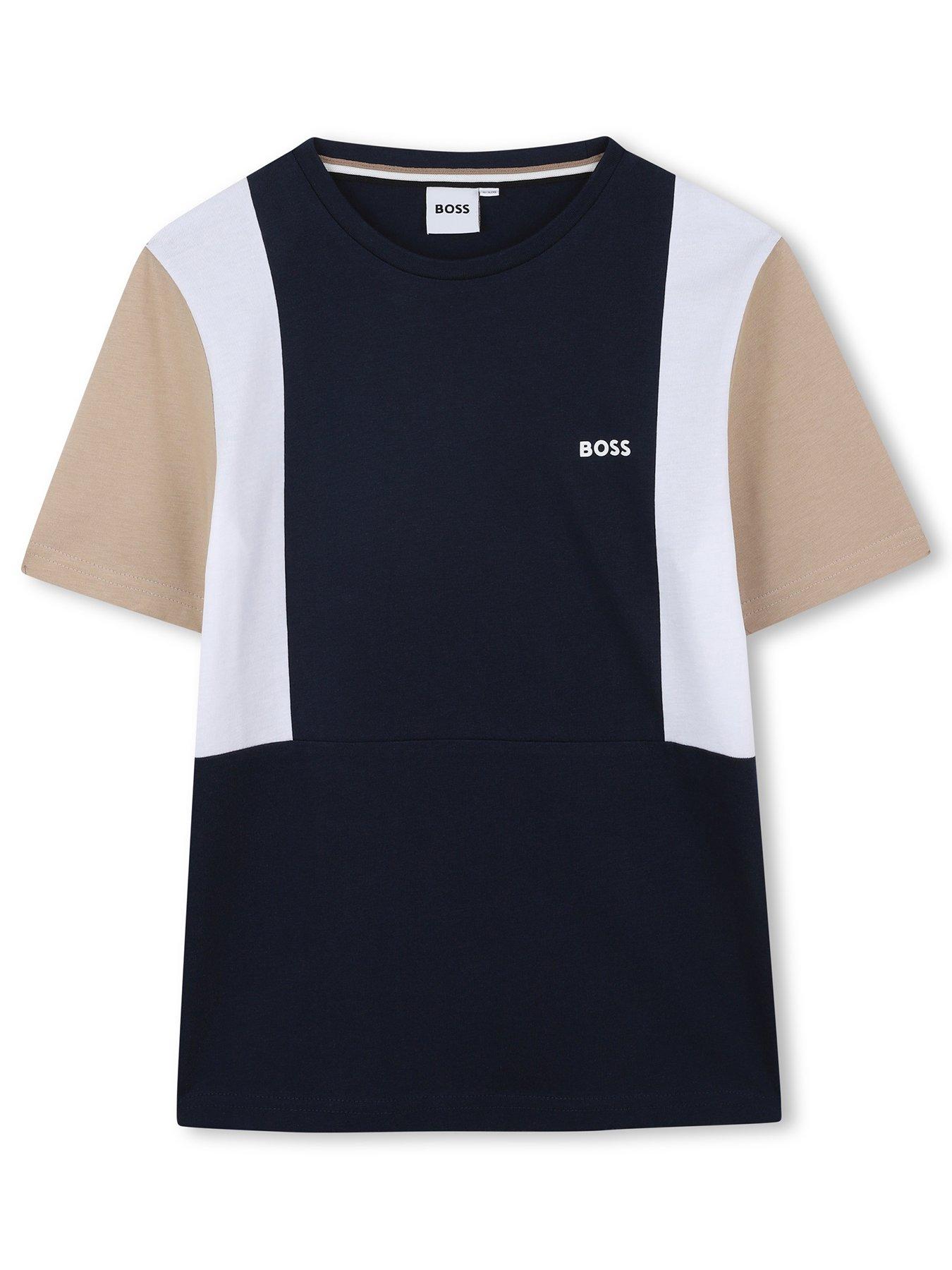 undefined Boys Colour Block Short Sleeve T-Shirt - Navy