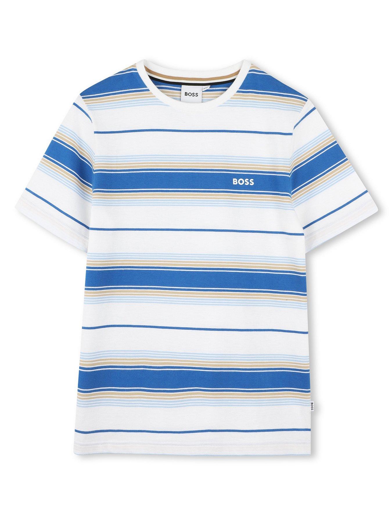 undefined Boys Stripe Short Sleeve T-Shirt - Light Blue