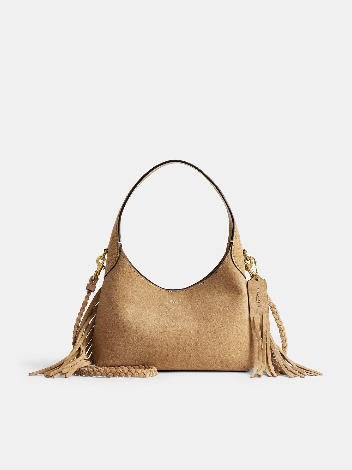 undefined Suede Brooklyn Shoulder Bag 23 With Fringe Detailing