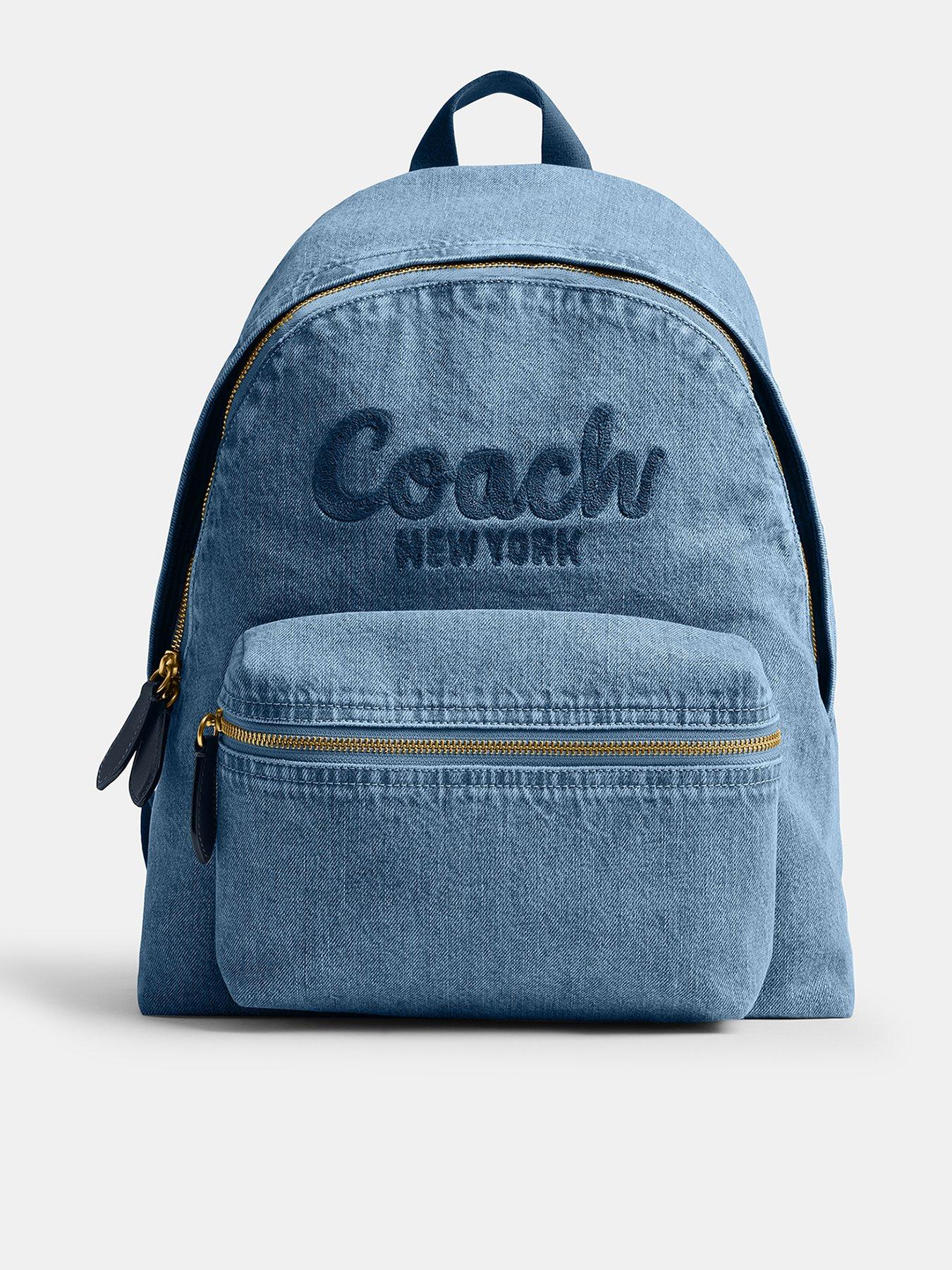 coach backpack bags uk COACH Denim Cargo Backpack - Indigo