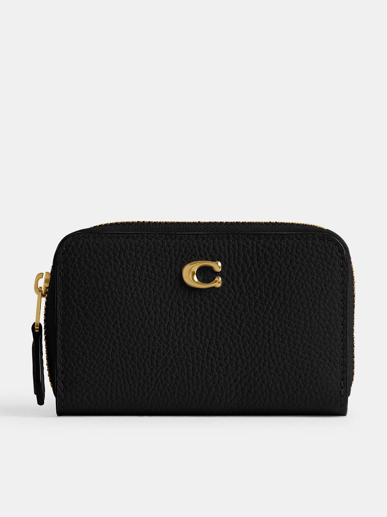 undefined Polished Pebble Leather Essential Small Zip Around Card Case