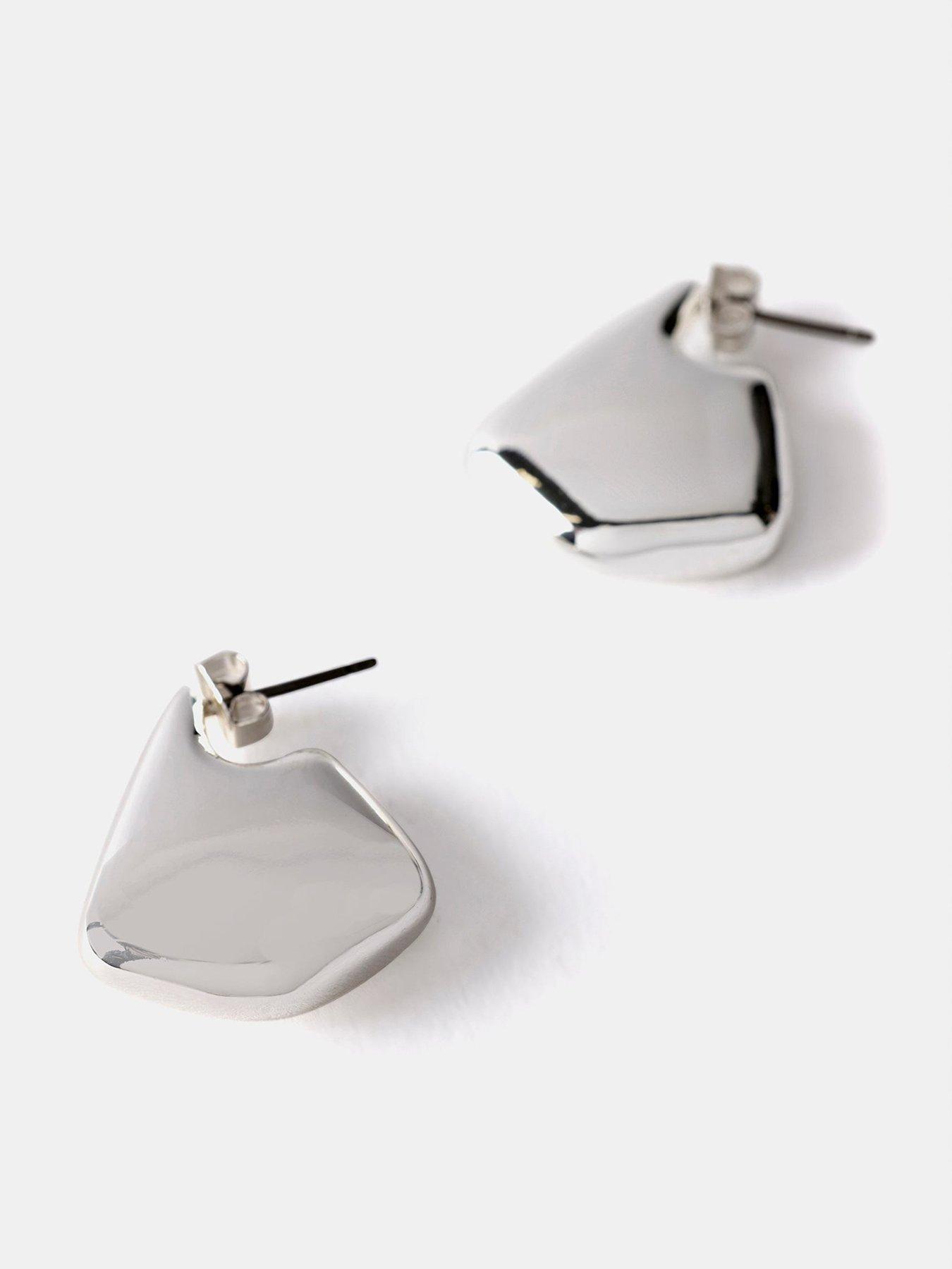undefined Silver Tone Stud Earrings - Silver