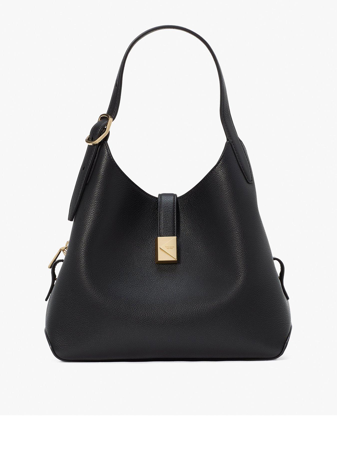 undefined Deco Pebbled Leather Crossbody Bag Tote Bag - Black