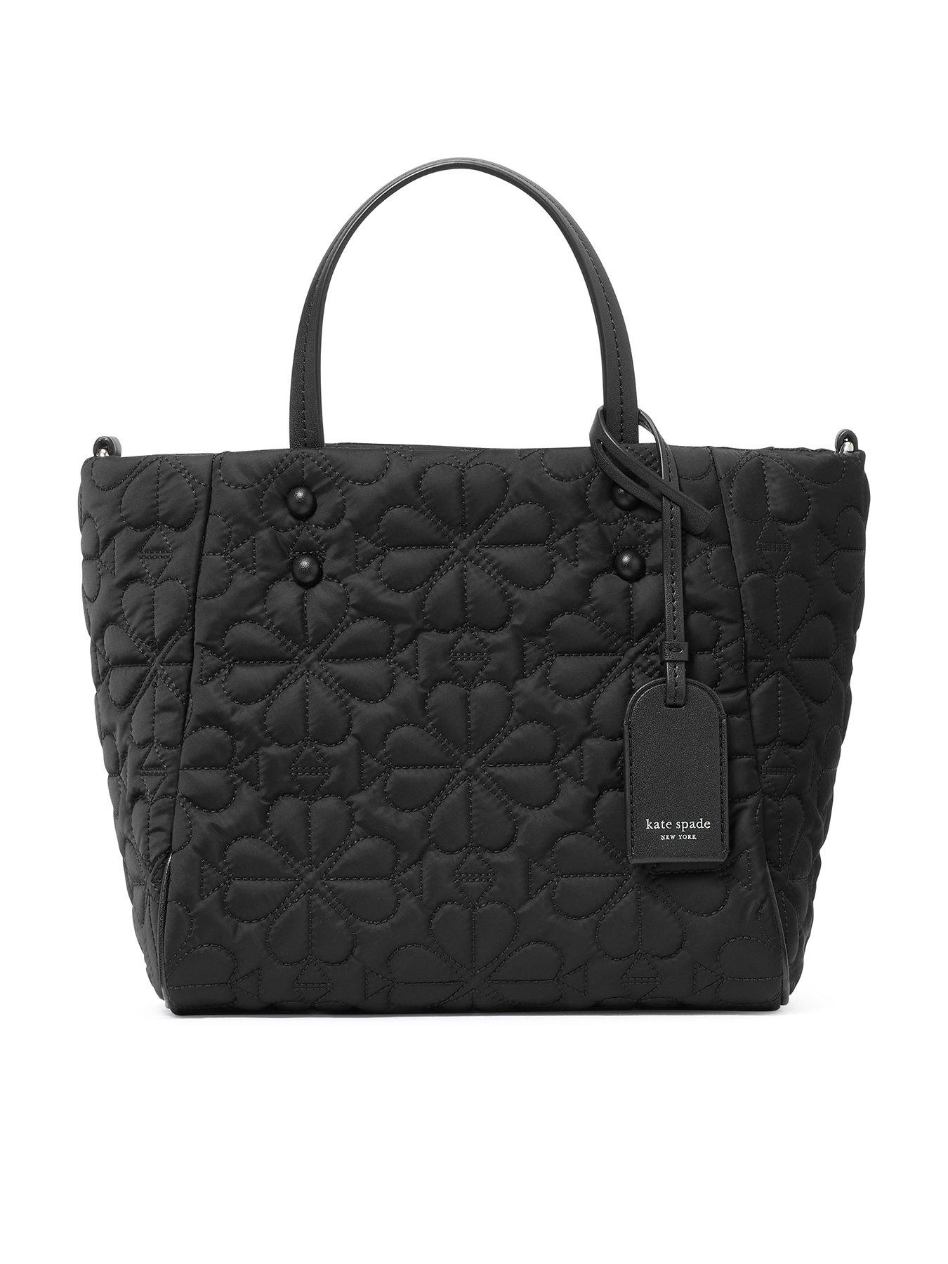 undefined Go Tote Bag Quilted Fabric Small Tote Bag - Black