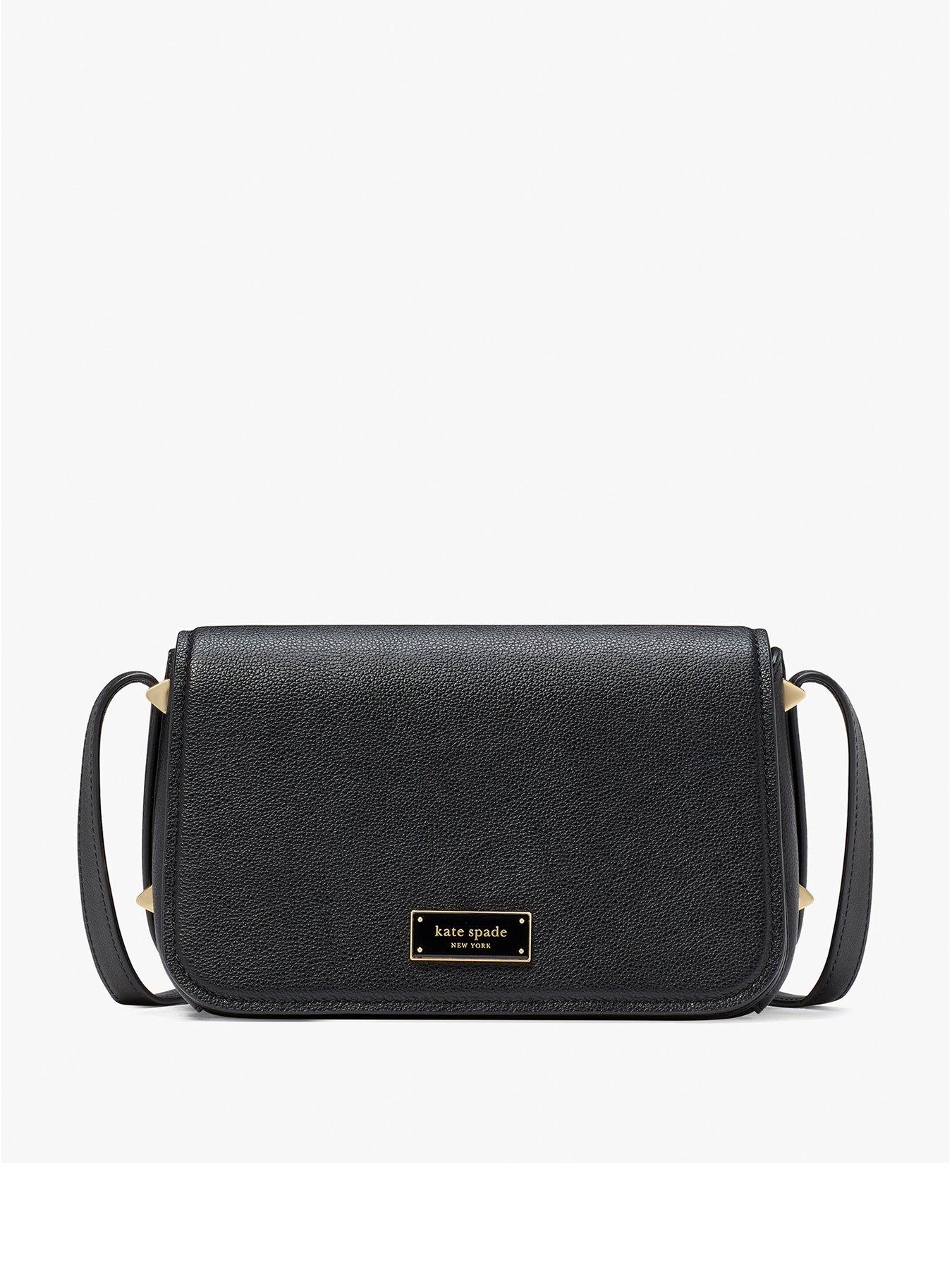 undefined Liv Pebbled Leather Small Flap Crossbody Bag - Black