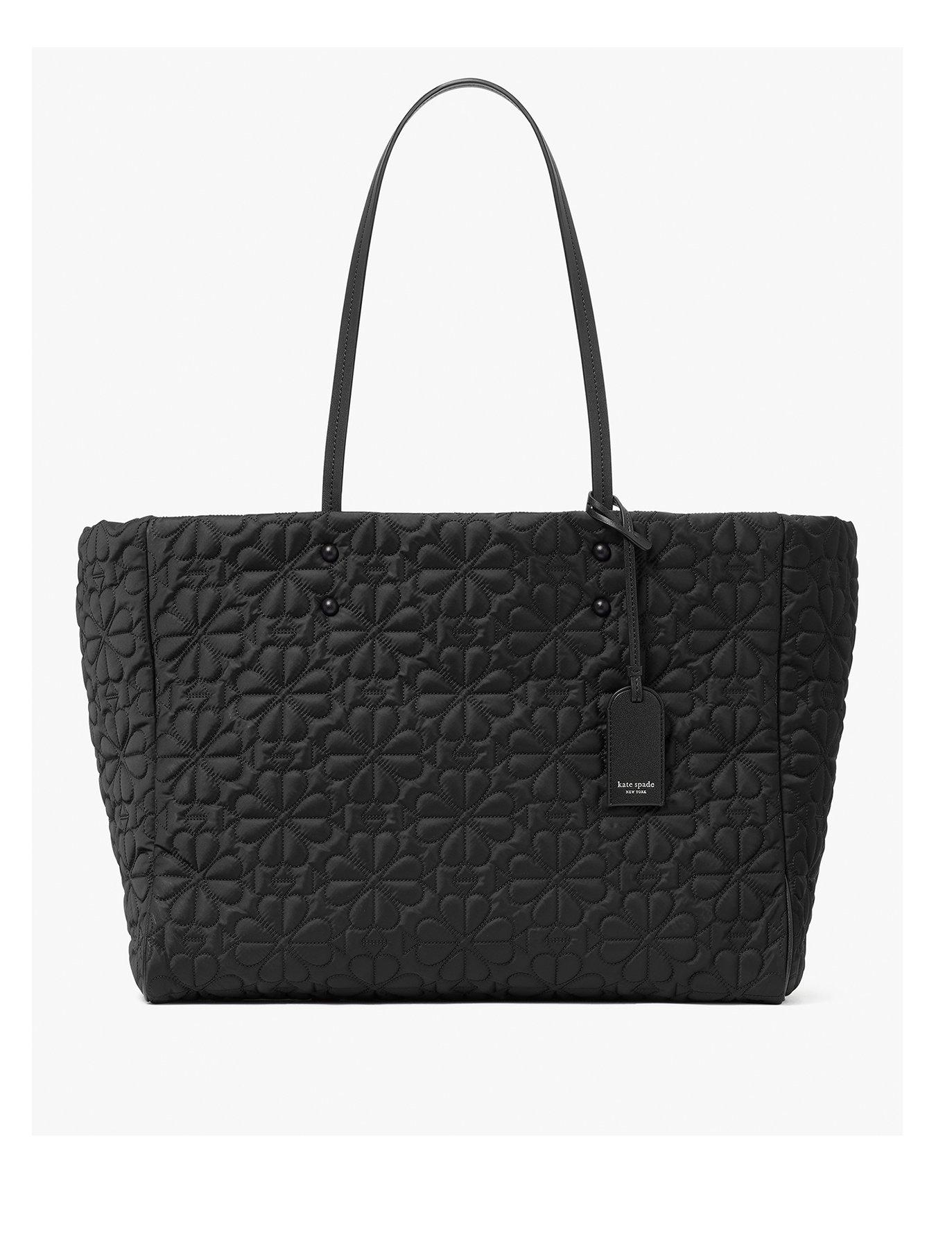 undefined Go Tote Bag Quilted Fabric Large Tote Bag - Black