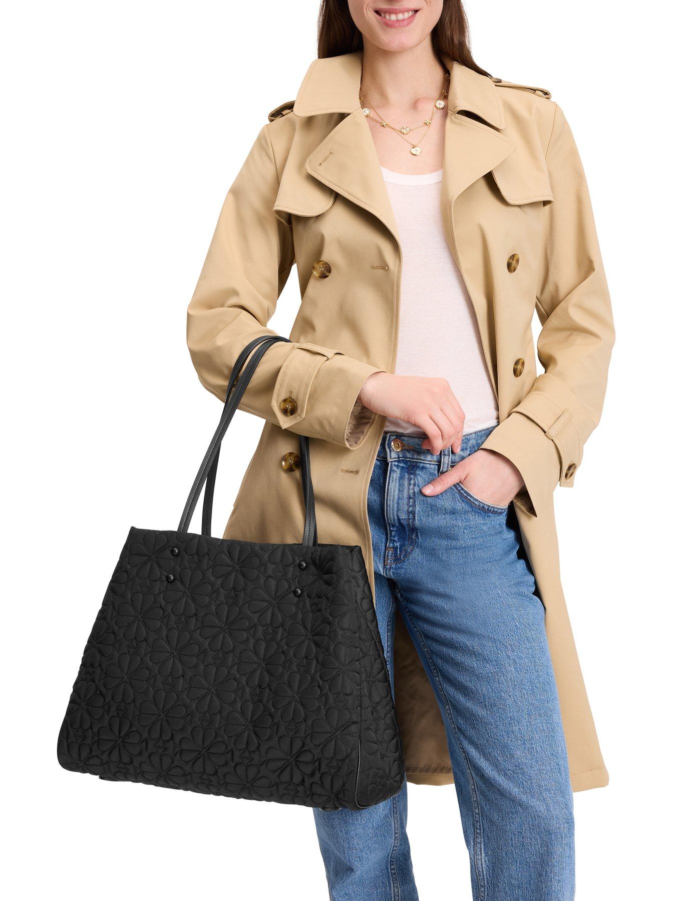 Image 2 of 3 of Kate Spade New York Go Tote Bag Quilted Fabric Large Tote Bag - Black