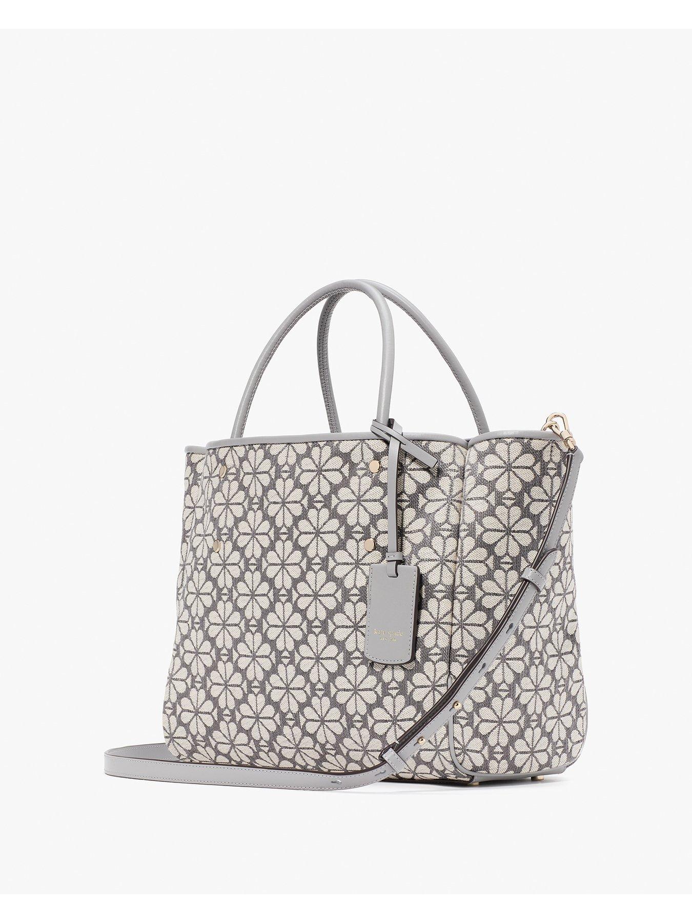 Image 4 of 4 of Kate Spade New York Flower Jacquard Medium Everything Tote Bag - Light Grey