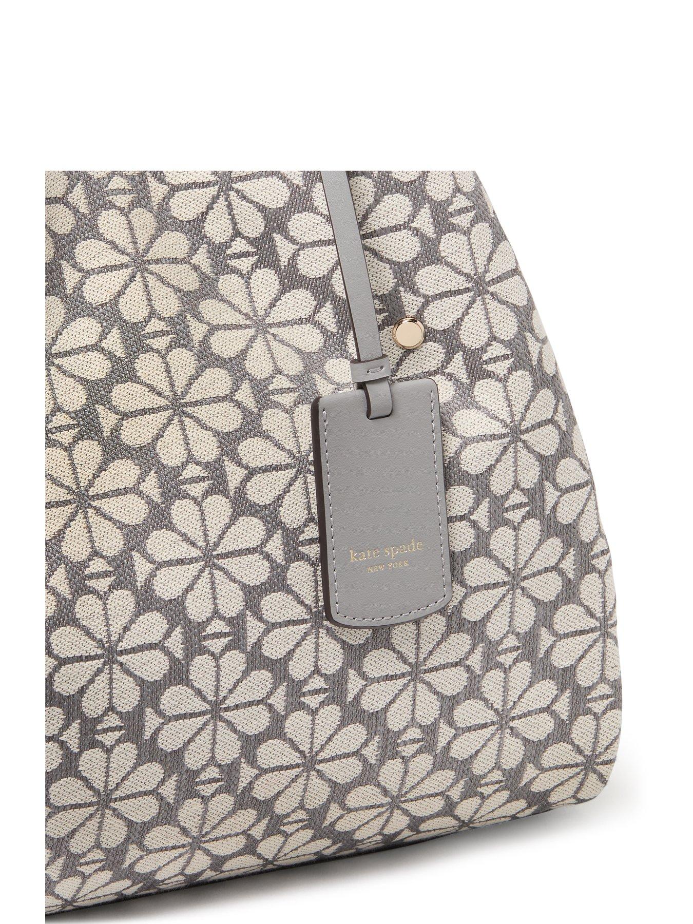 Image 3 of 3 of Kate Spade New York Flower Jacquard Medium Everything Tote Bag - Light Grey