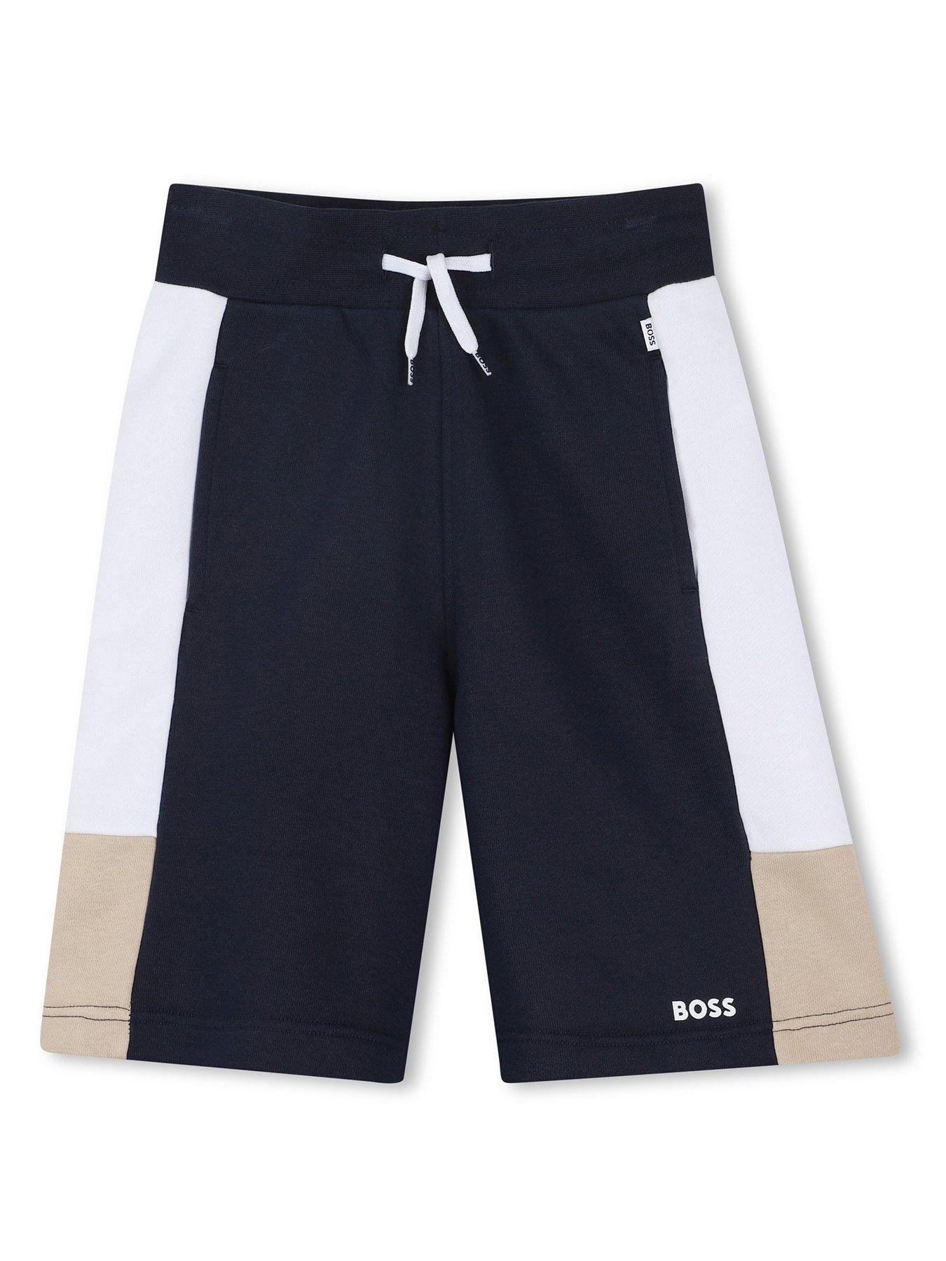 BOSS: Boys Colour Block Jog Shorts - Navy