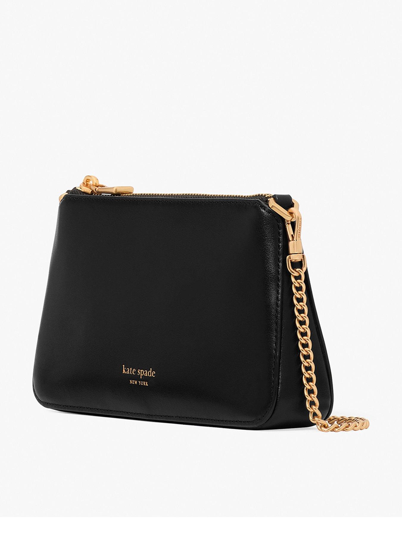 undefined Grace Fine Grain Leather Pochette - Black
