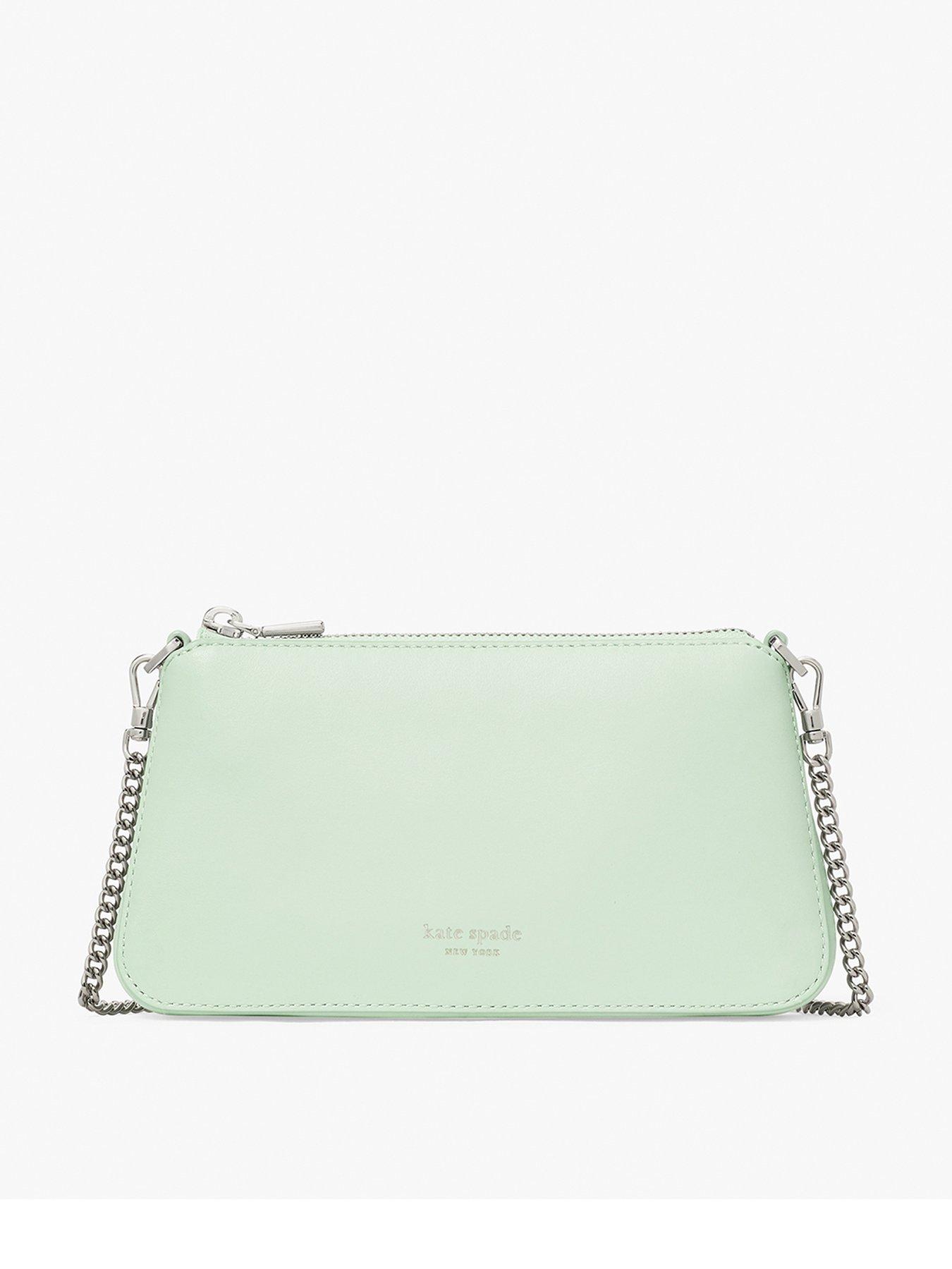 undefined Grace Fine Grain Leather Pochette - Light Green