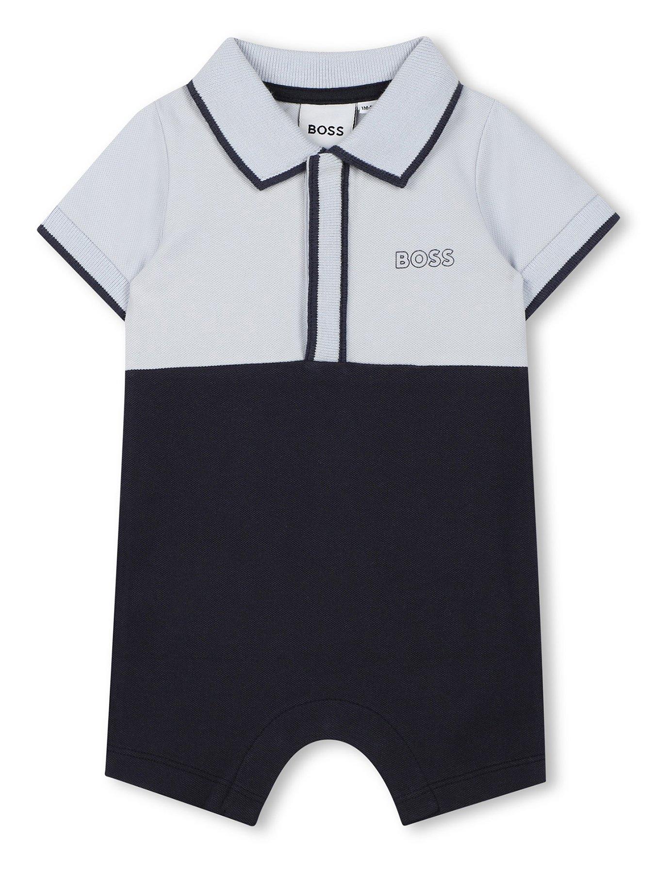 undefined Newborn Baby Boys Colour Block Romper - Navy