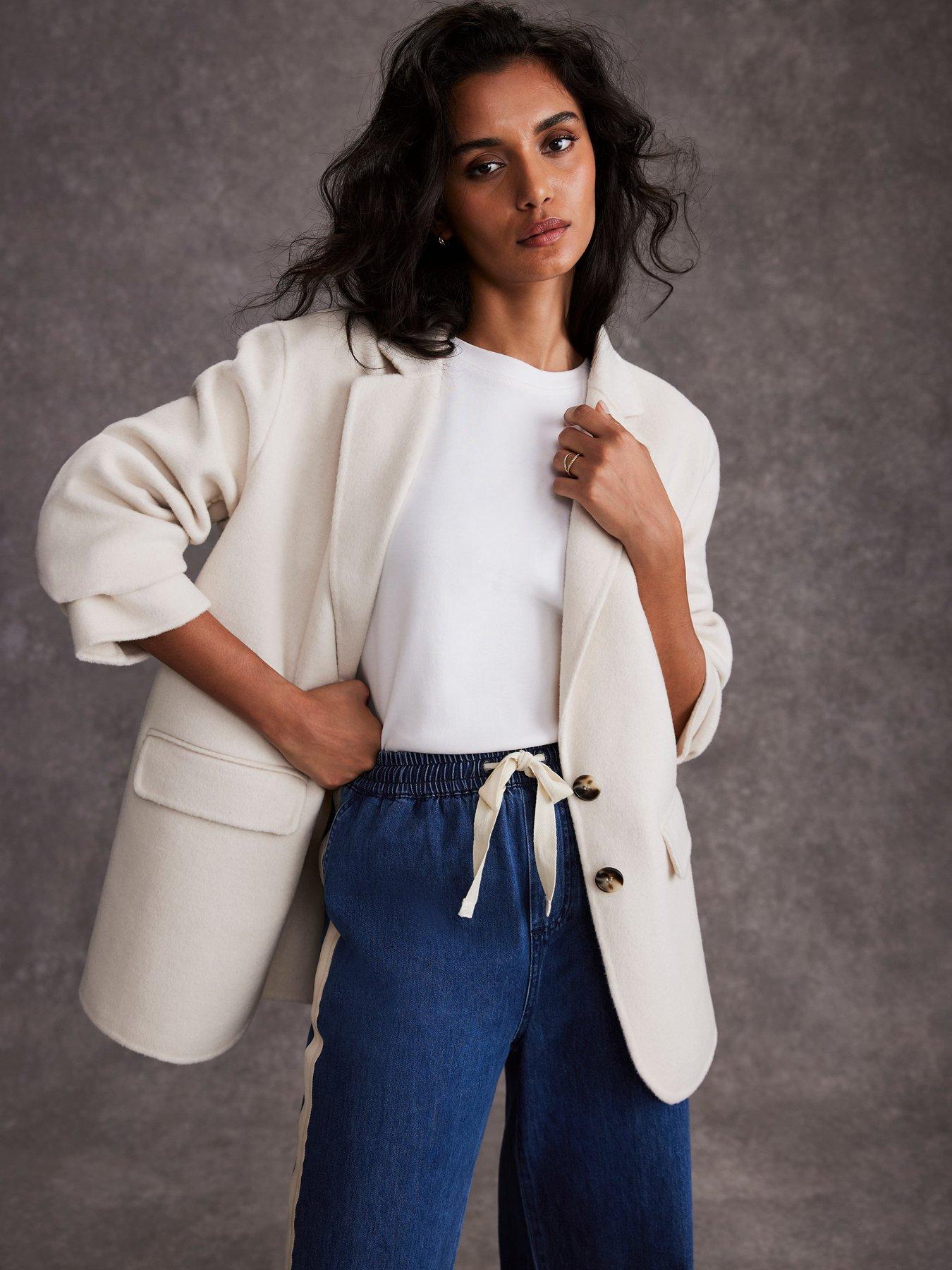 Mint Velvet Wool Blend Blazer - Cream | Very