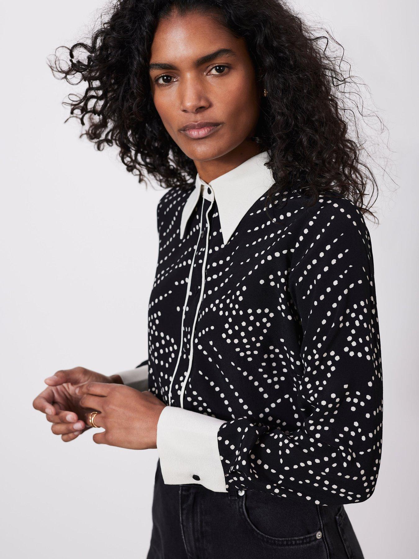undefined Spot Print Shirt - Black