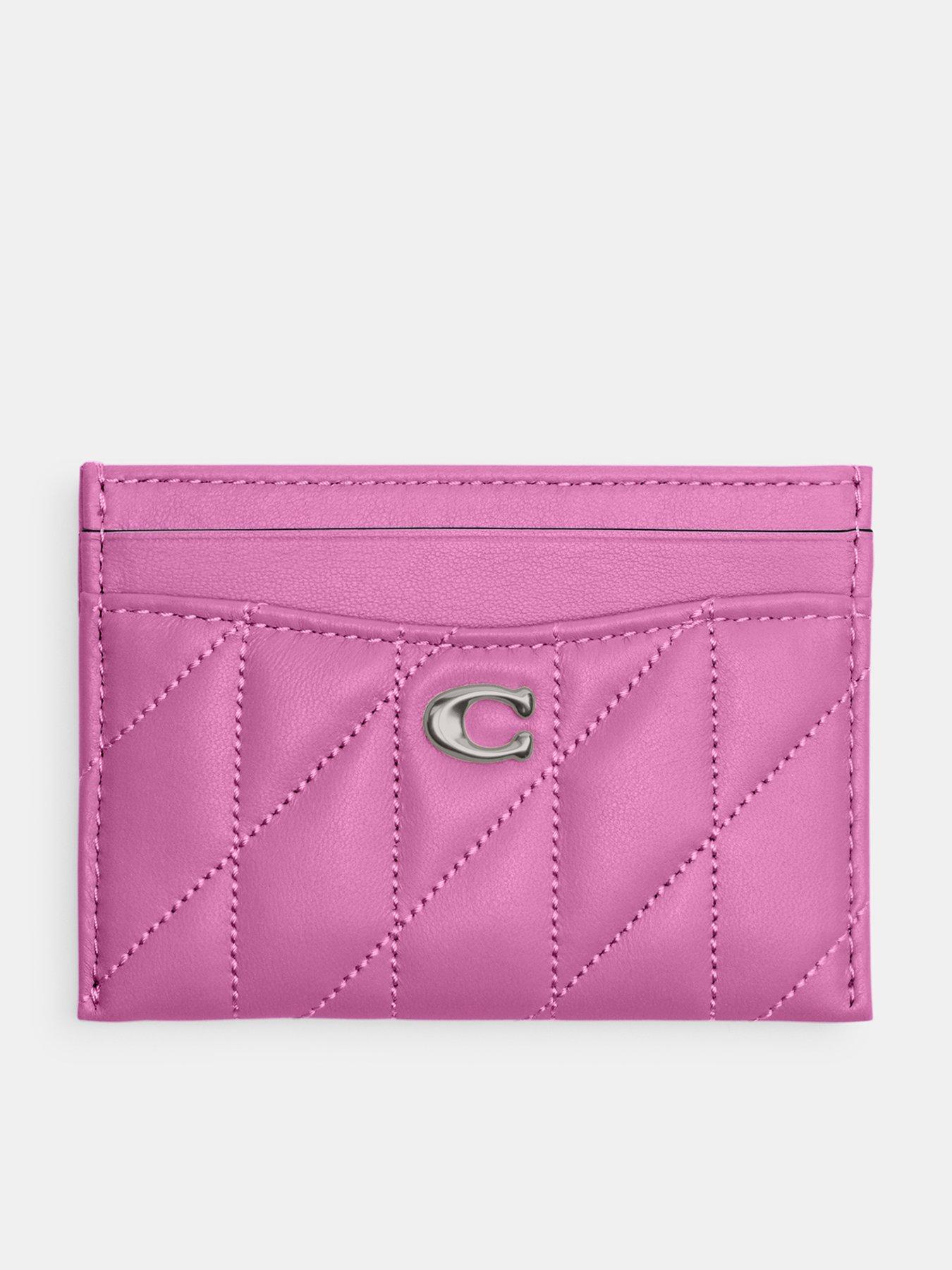undefined Quilted Pillow Leather Essential Card Case - Pink