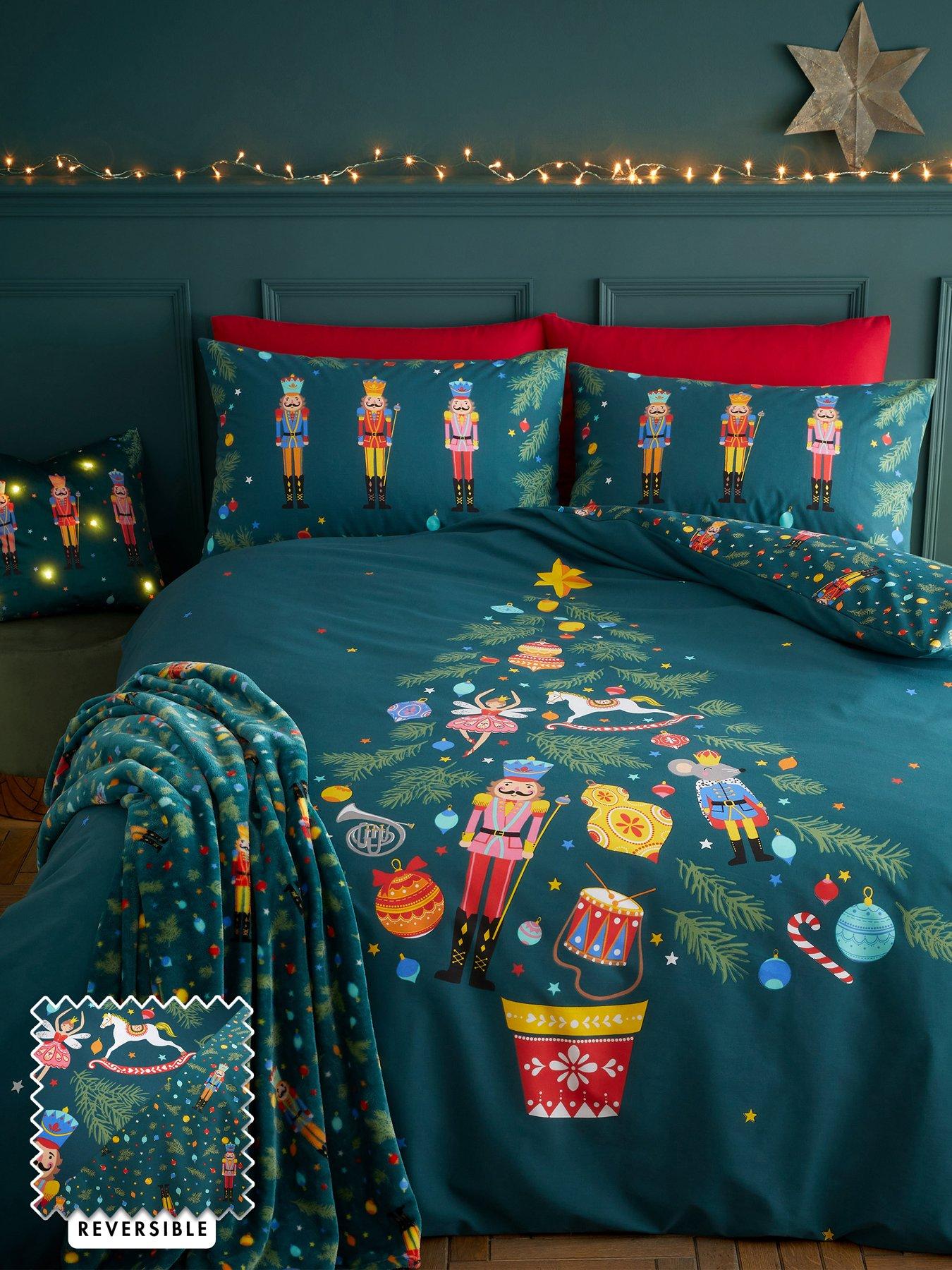 Catherine Lansfield Christmas Nutcracker Reversible King Duvet Cover Set with Pillowcases Green - Image 8