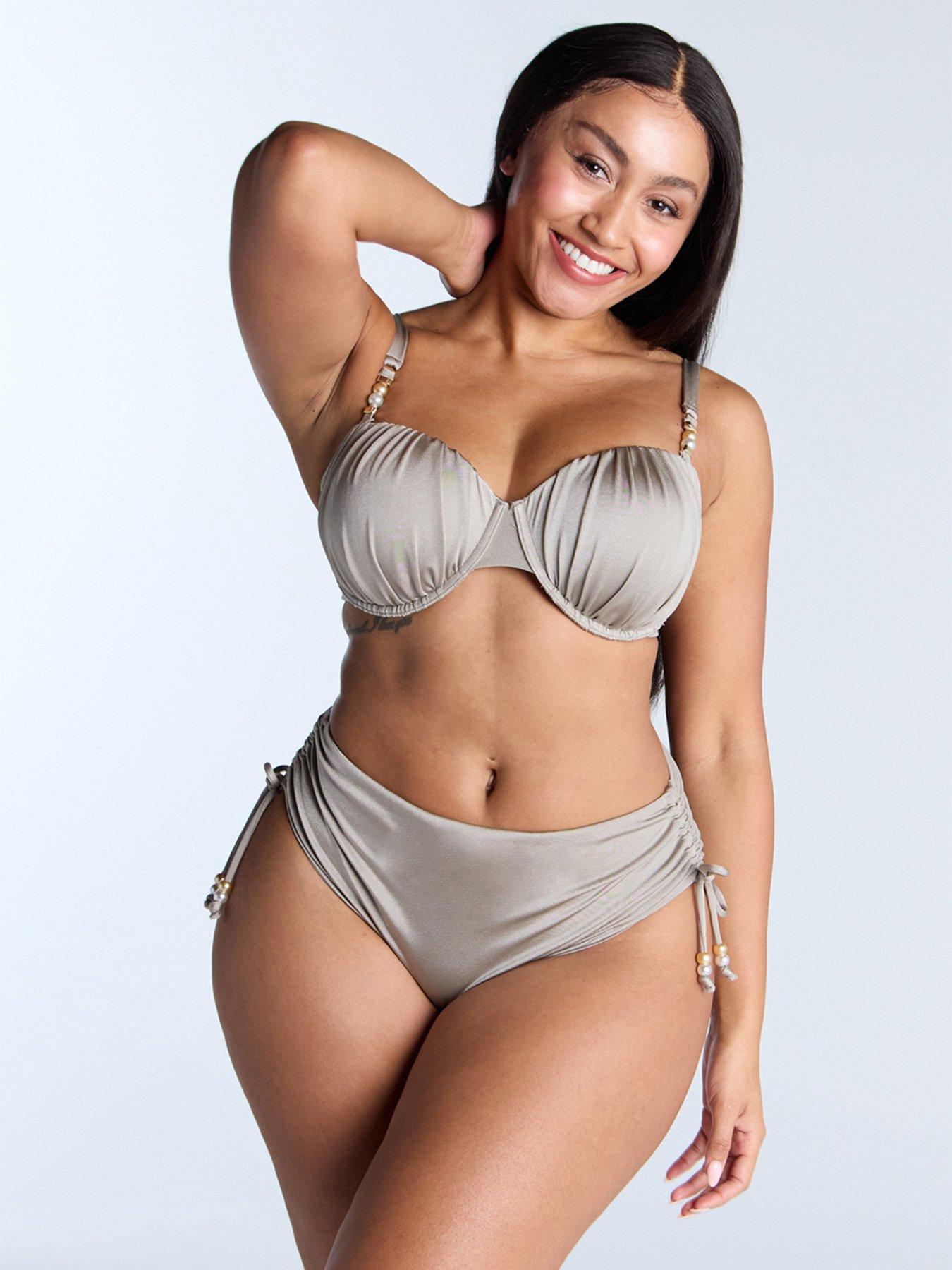 undefined Vida Bead High Waist Brief - Silver